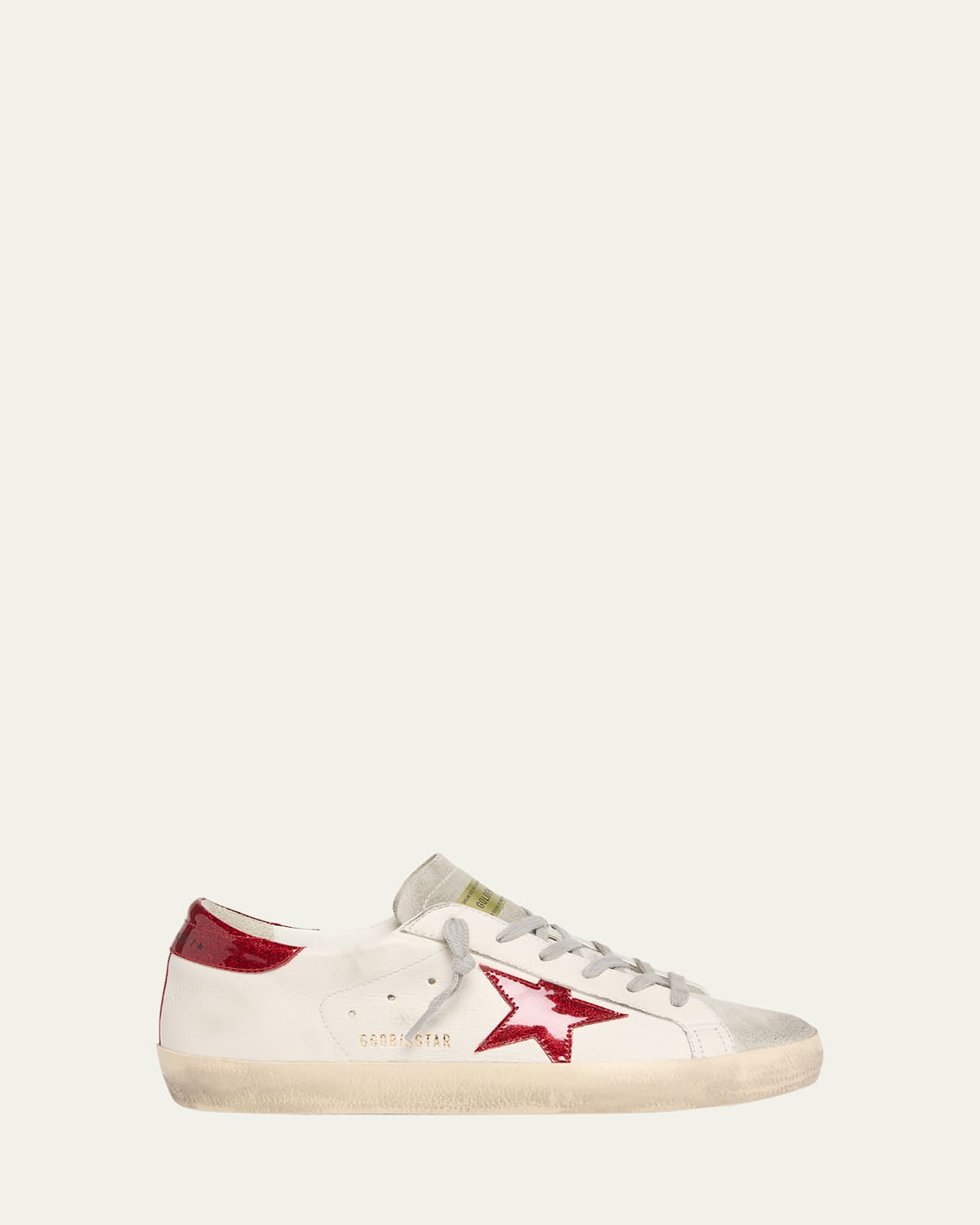 Golden Goose Super Star Glitter Suede Low-top Sneakers In Whiteredice