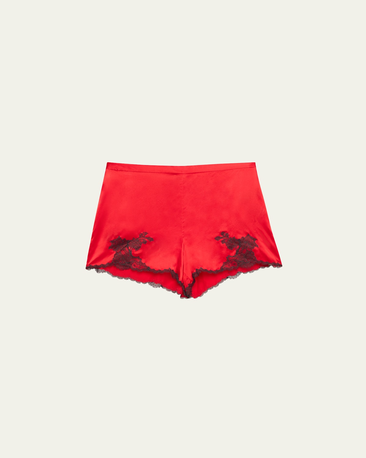 Lolita Lace-Trim Silk Charmeuse Shorts