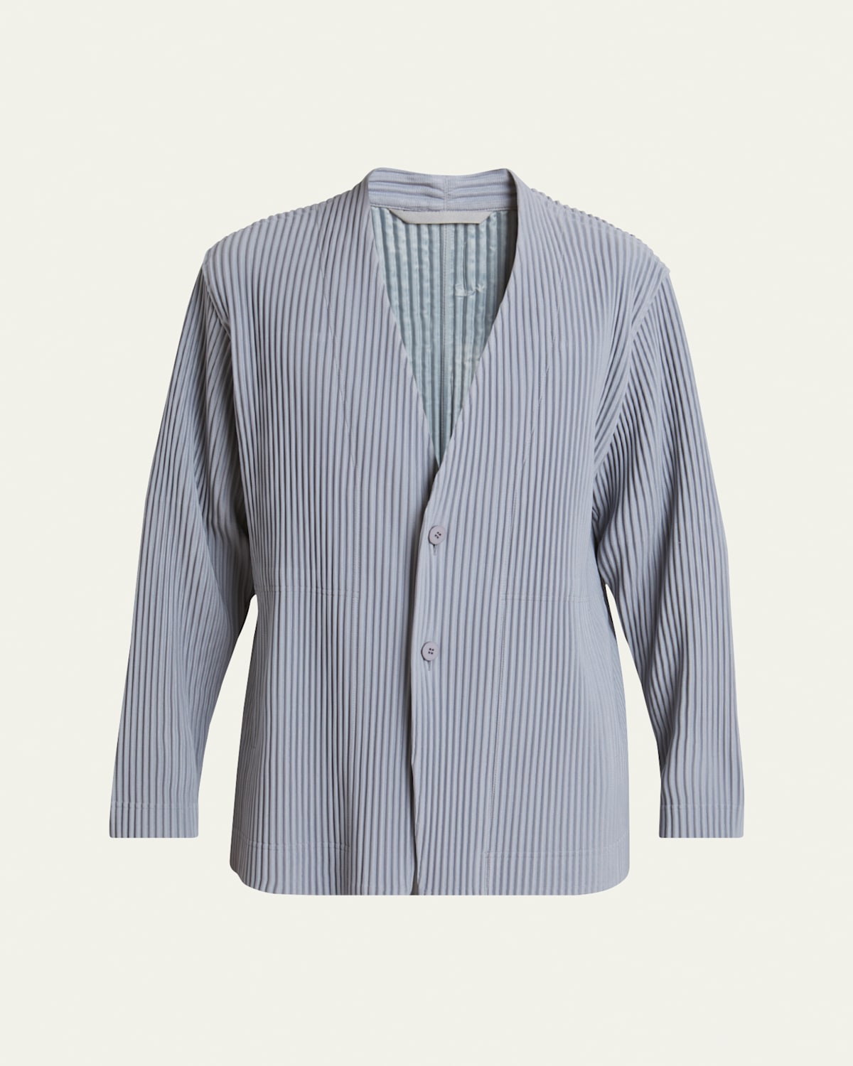ISSEY MIYAKE MEN'S PLEATED V-NECK SPORT JACKET 