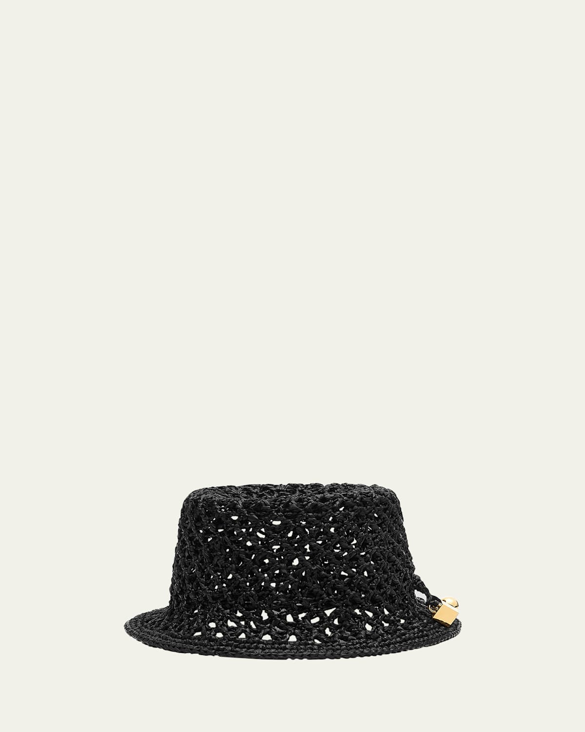 Jacquemus Le Bob Spiaggia Woven Raffia Bucket Hat In Black