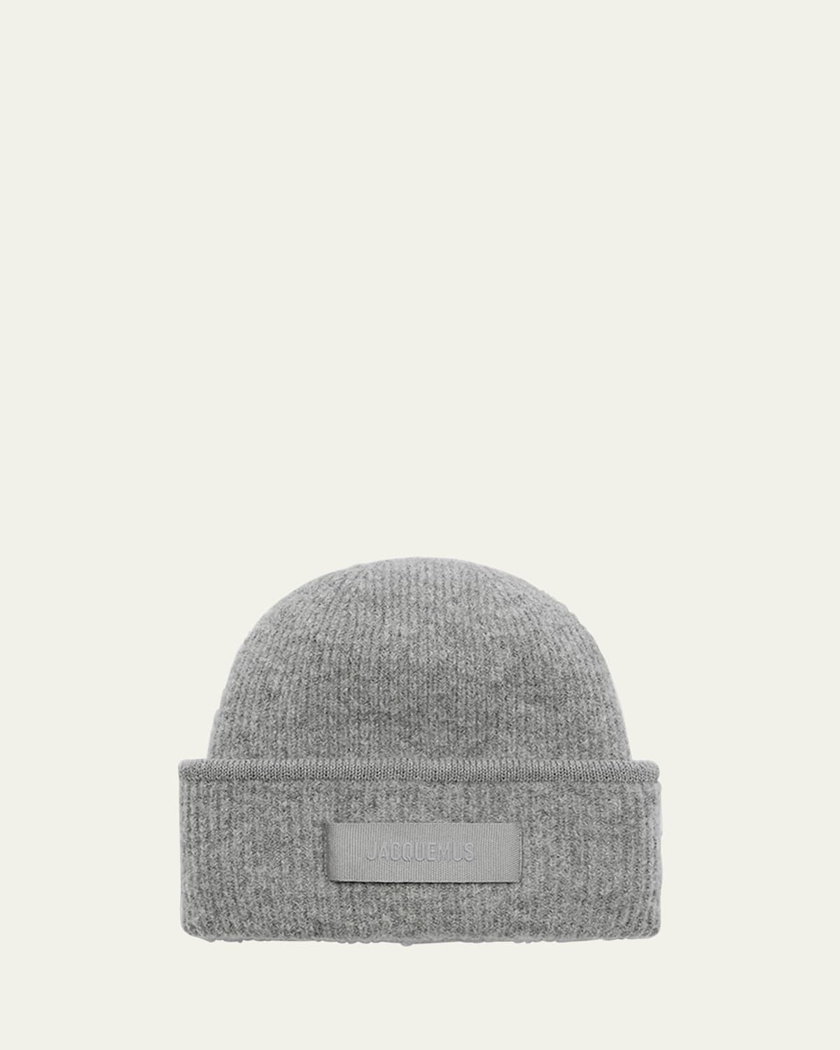 Jacquemus Le Bonnet Knit Wool-blend Beanie In Dark Grey