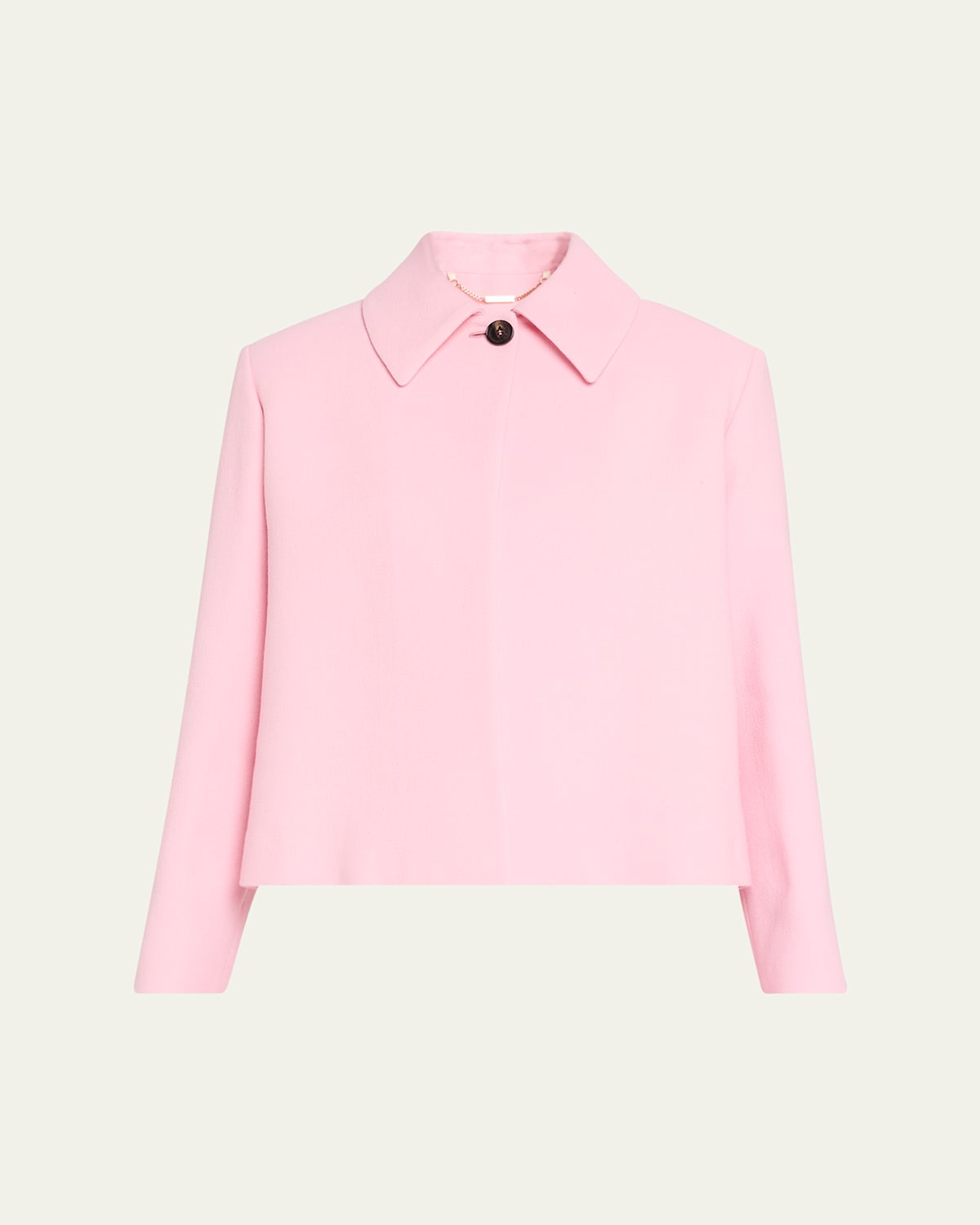 Kiton Boxy Wool Crepe Jacket In Lt Pink