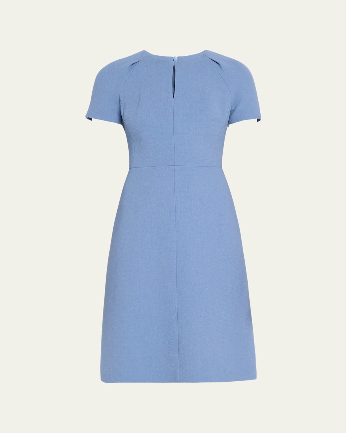 Kiton Short-sleeve Wool Midi Dress In Lt Blu