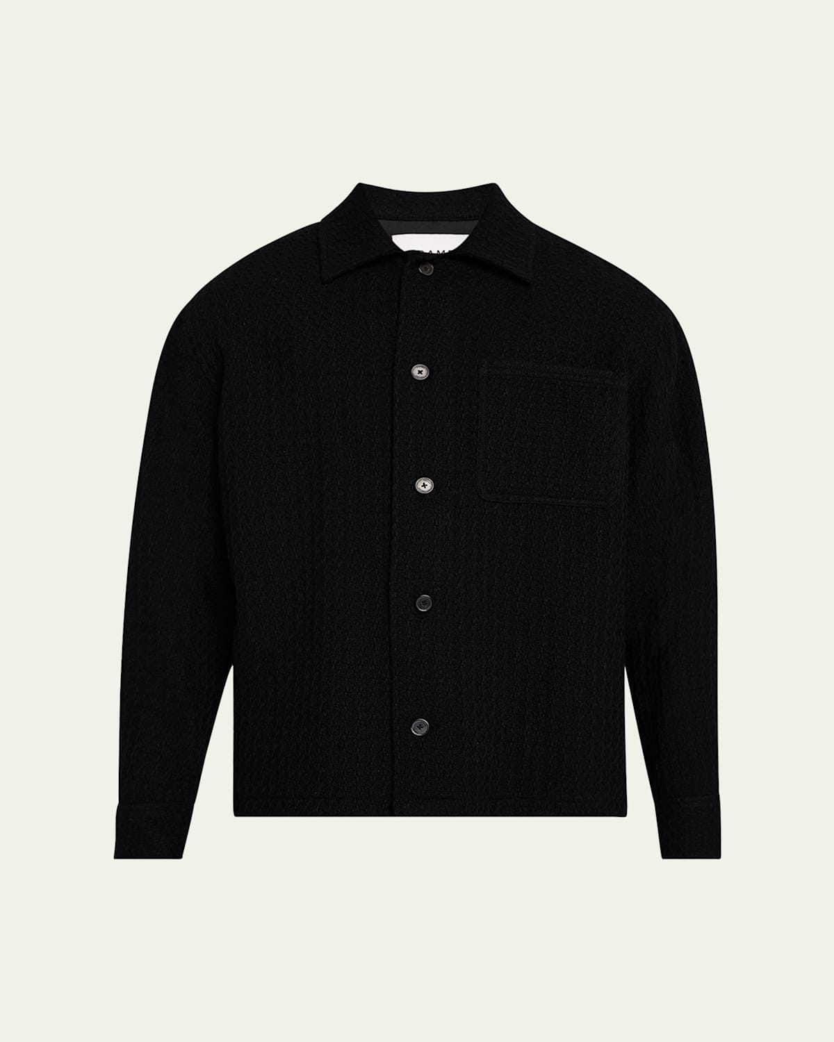 Men's Textured Wool-Blend Overshirt