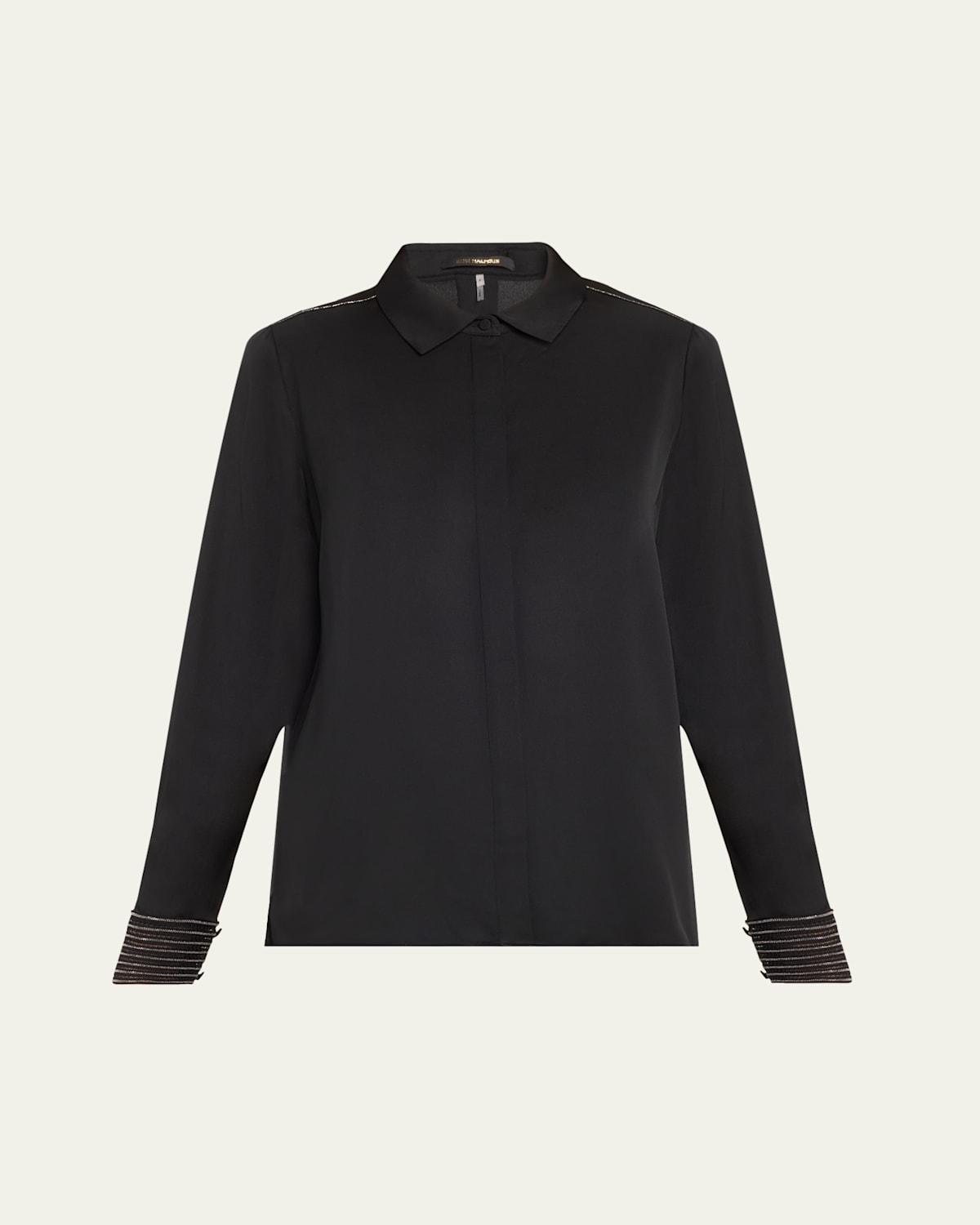 Kobi Halperin Havana Chain-trim Silk Blouse In Black