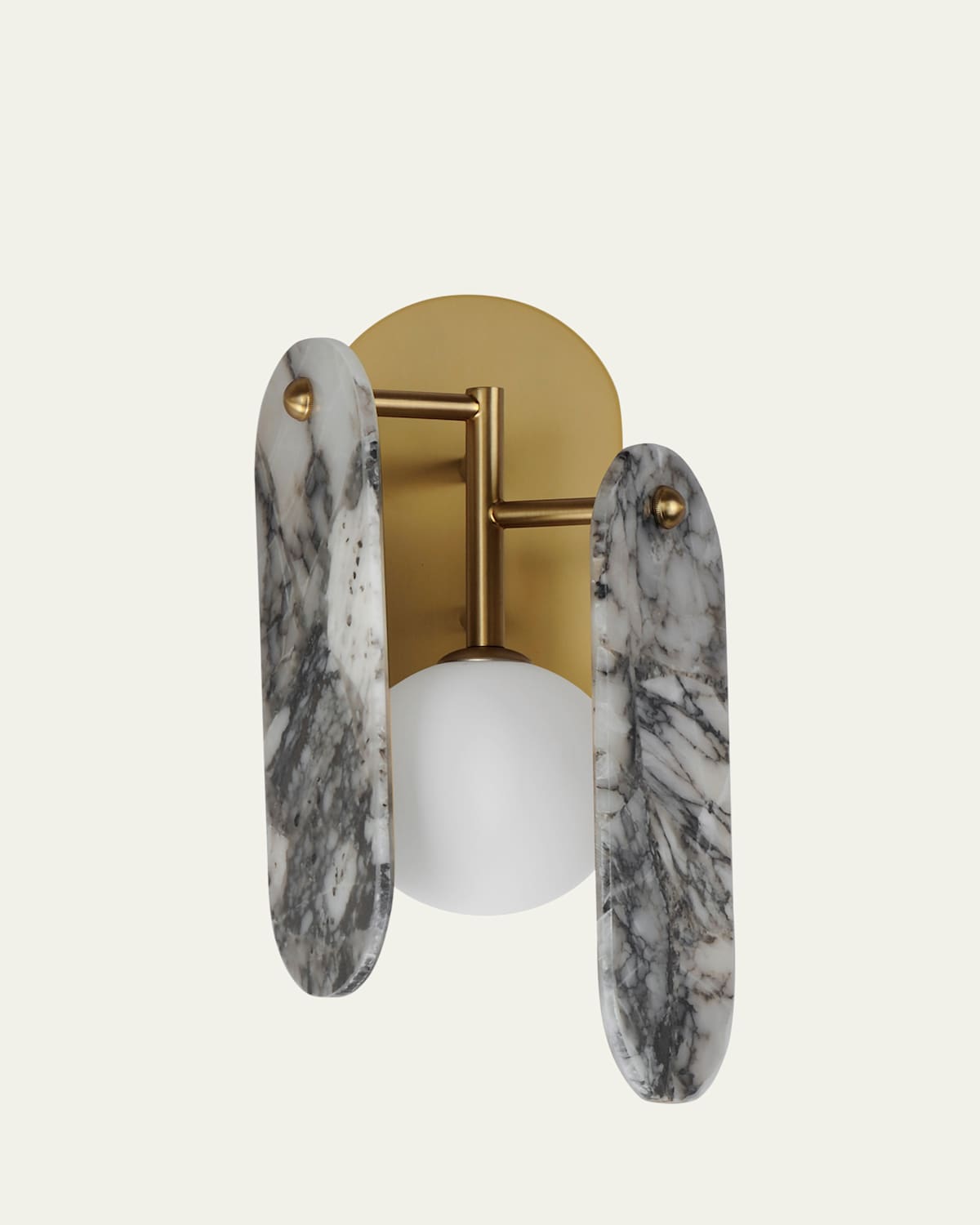 Studio M Megalith Stone Striae Arya Wall Sconce In Natural Aged Brass