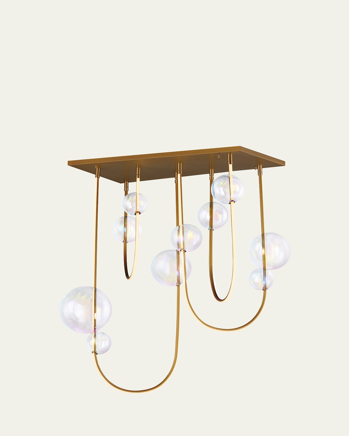 Studio M Dreamer 48" 4-light Rectilinear Led Chandelier In Natural Aged Brass