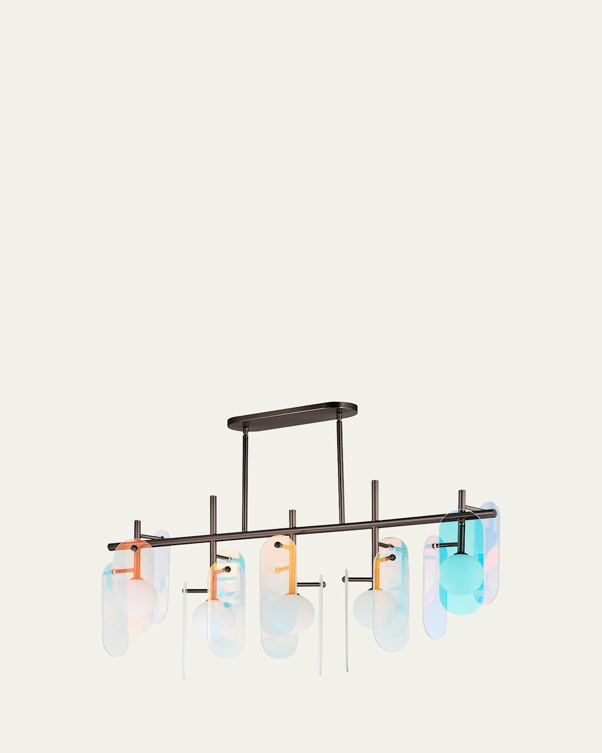 Megalith Dichroic Glass 47" 5-Light Linear Chandelier
