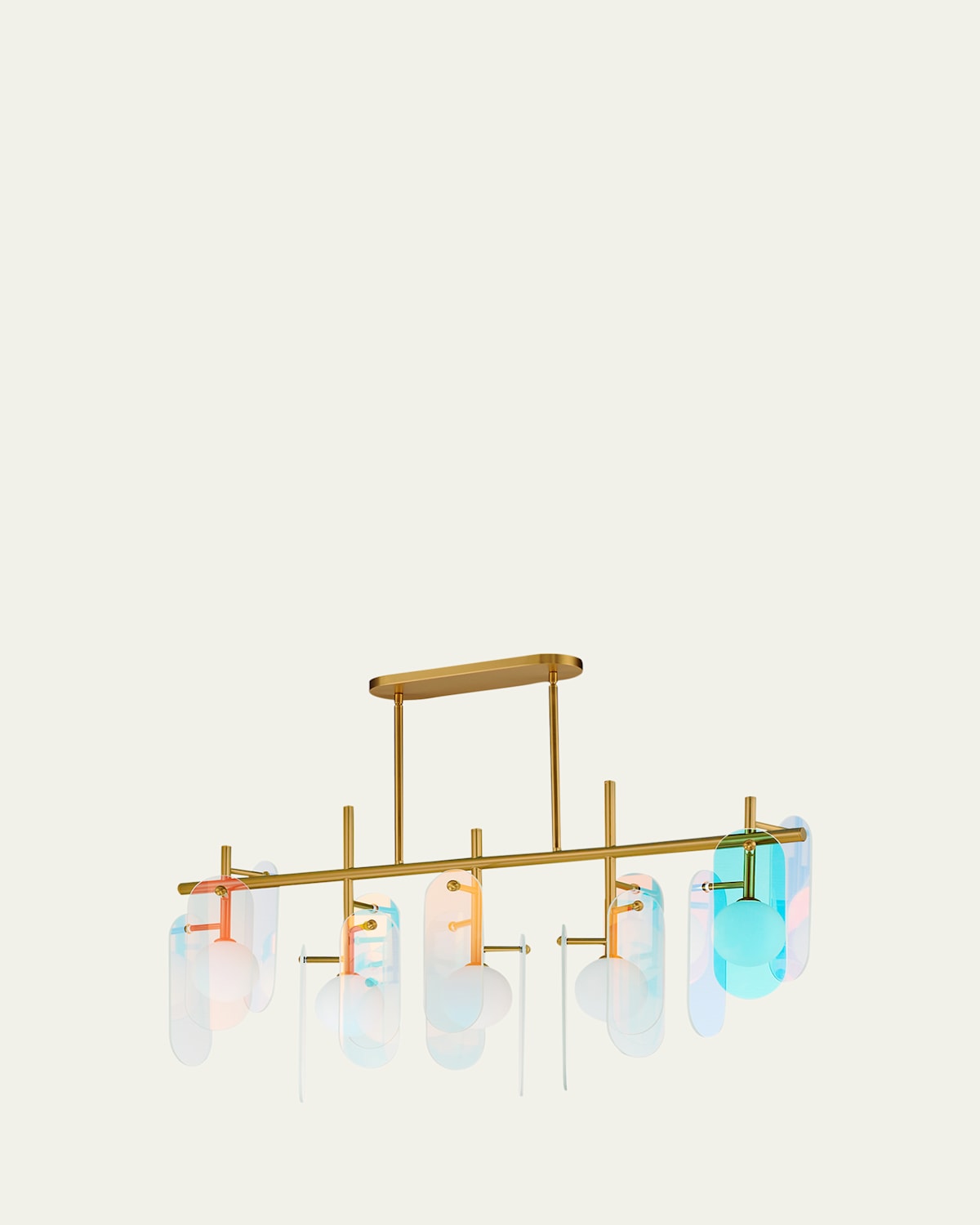 Studio M Megalith Dichroic Glass 47" 5-Light Linear Chandelier