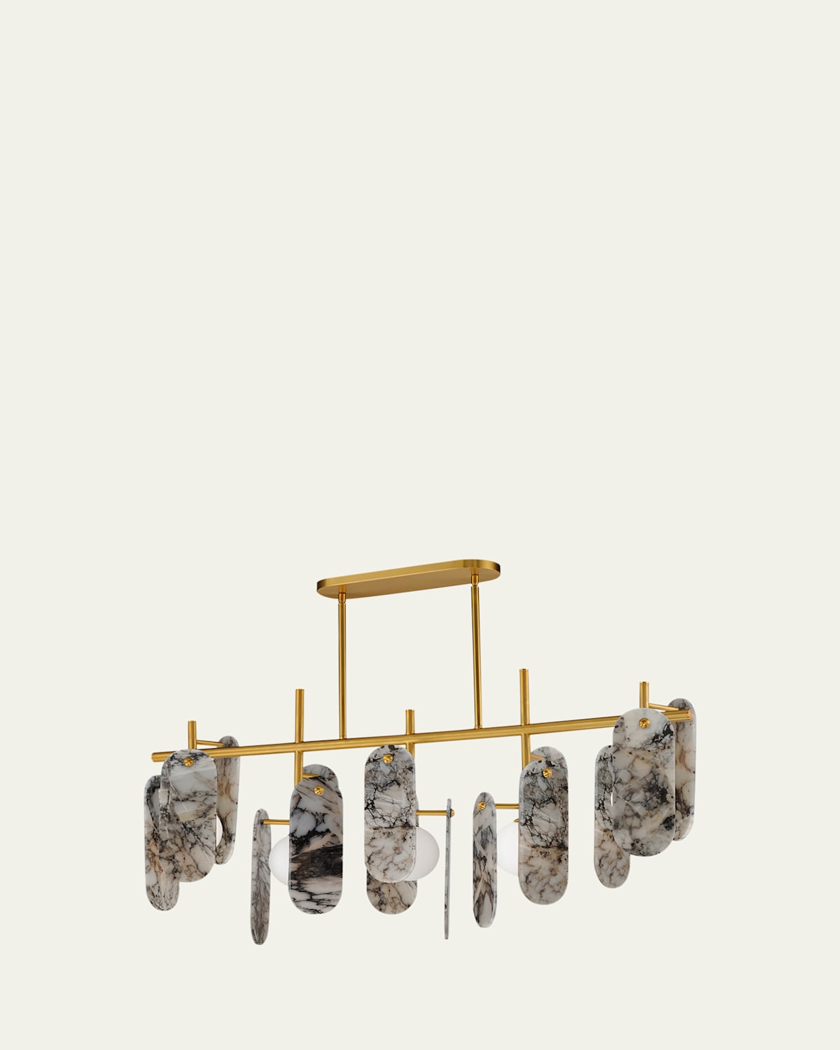 Studio M Megalith Striae Arya Stone 47" 5-Light Linear Chandelier