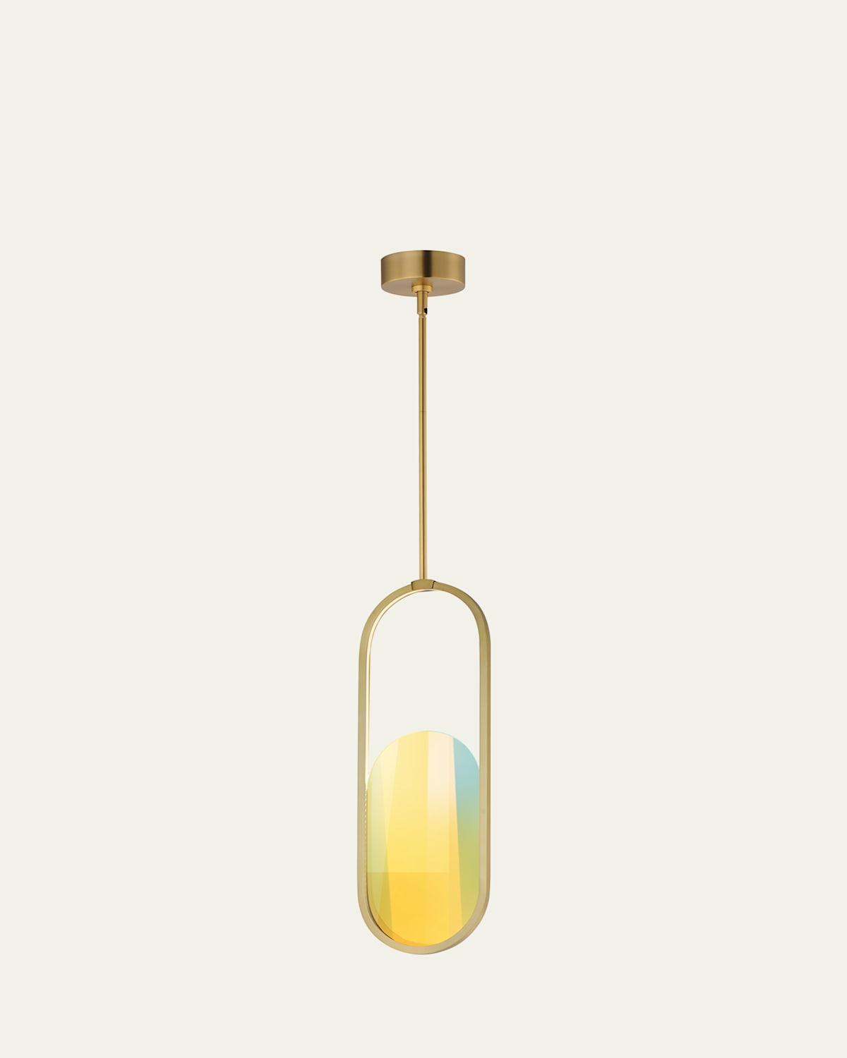 Studio M Trance 20" Dichroic Glass Pendant In Natural Aged Brass