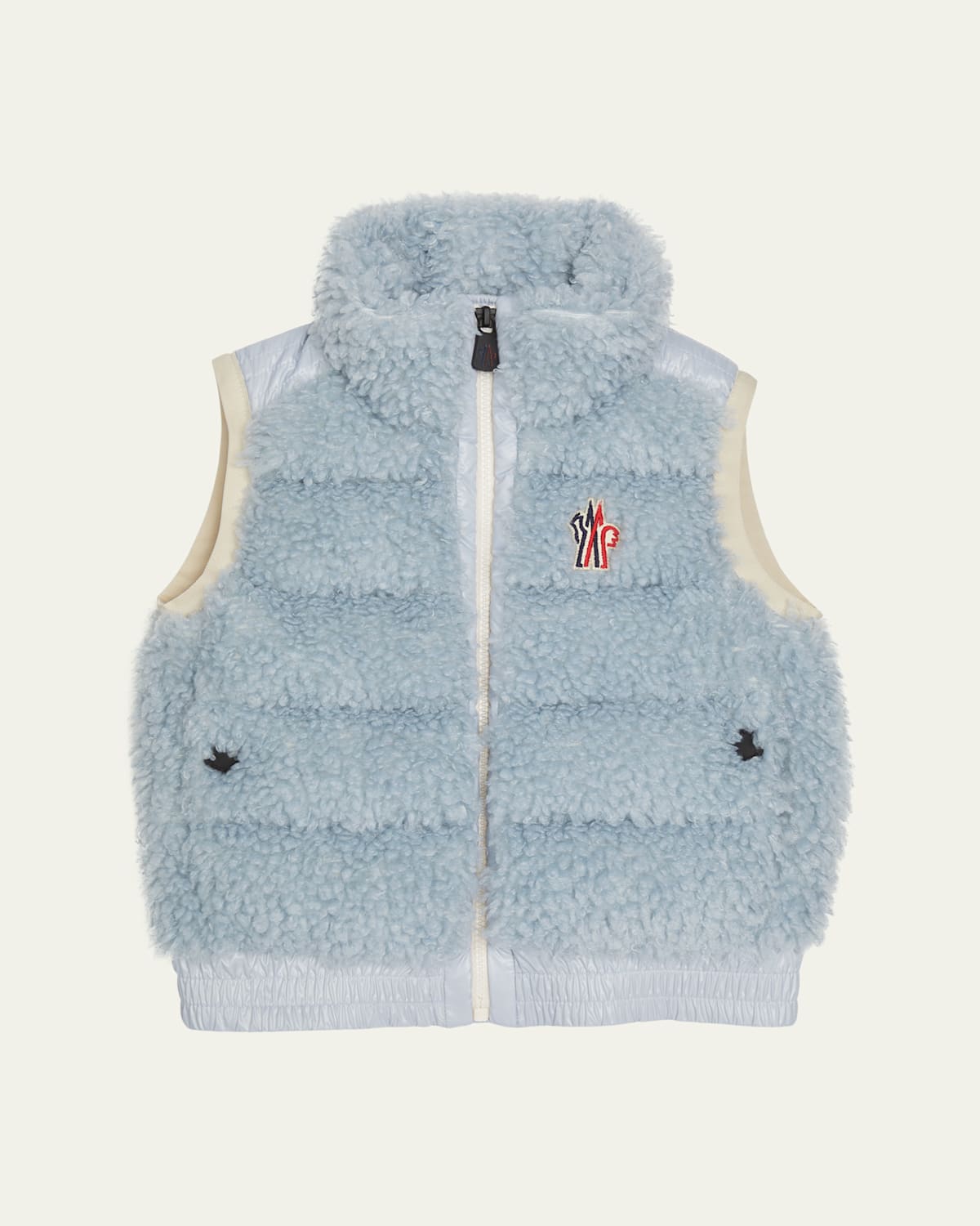 Moncler Padded Teddy Vest Blue In Medium Blue