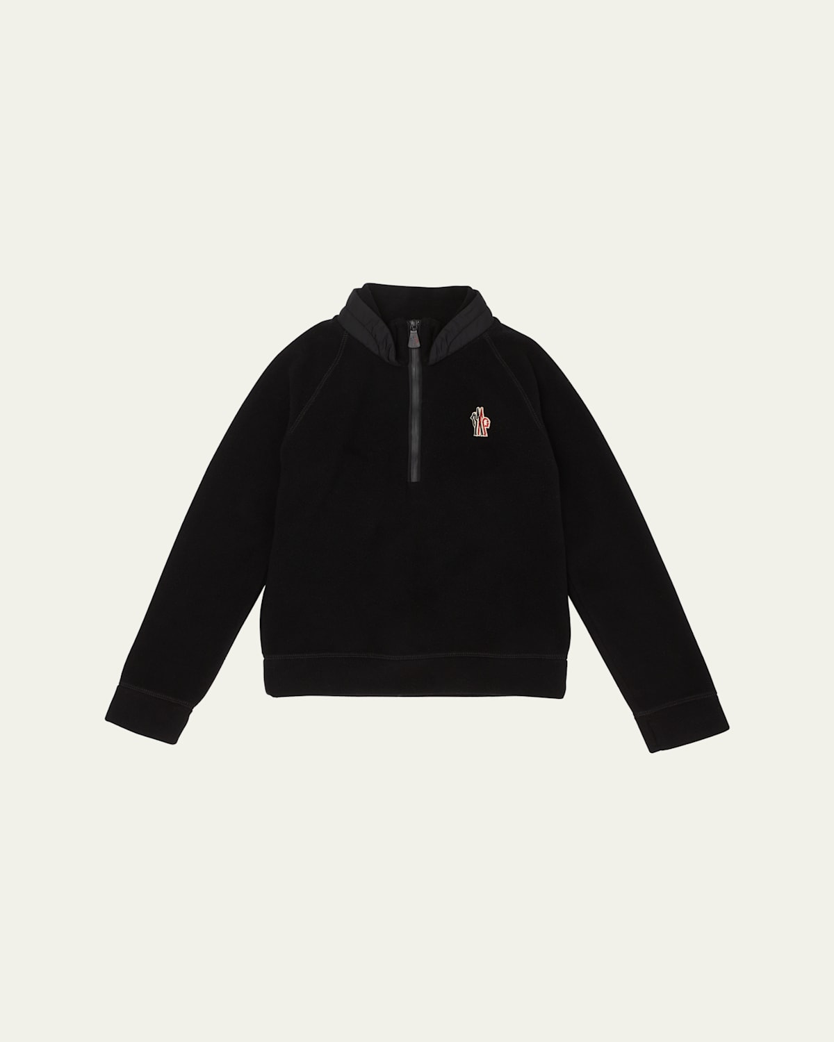 Moncler Kid's Embroidered Logo-print Sweatshirt In Black