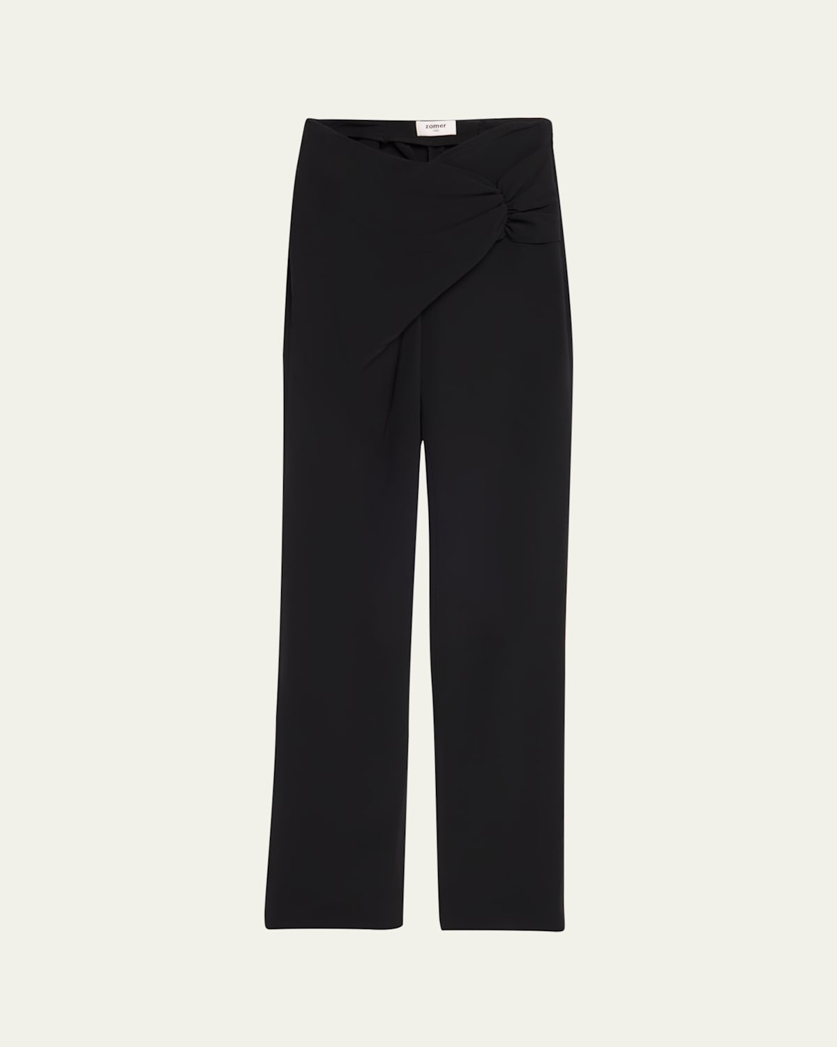 Gathered Jersey Straight Leg Trousers