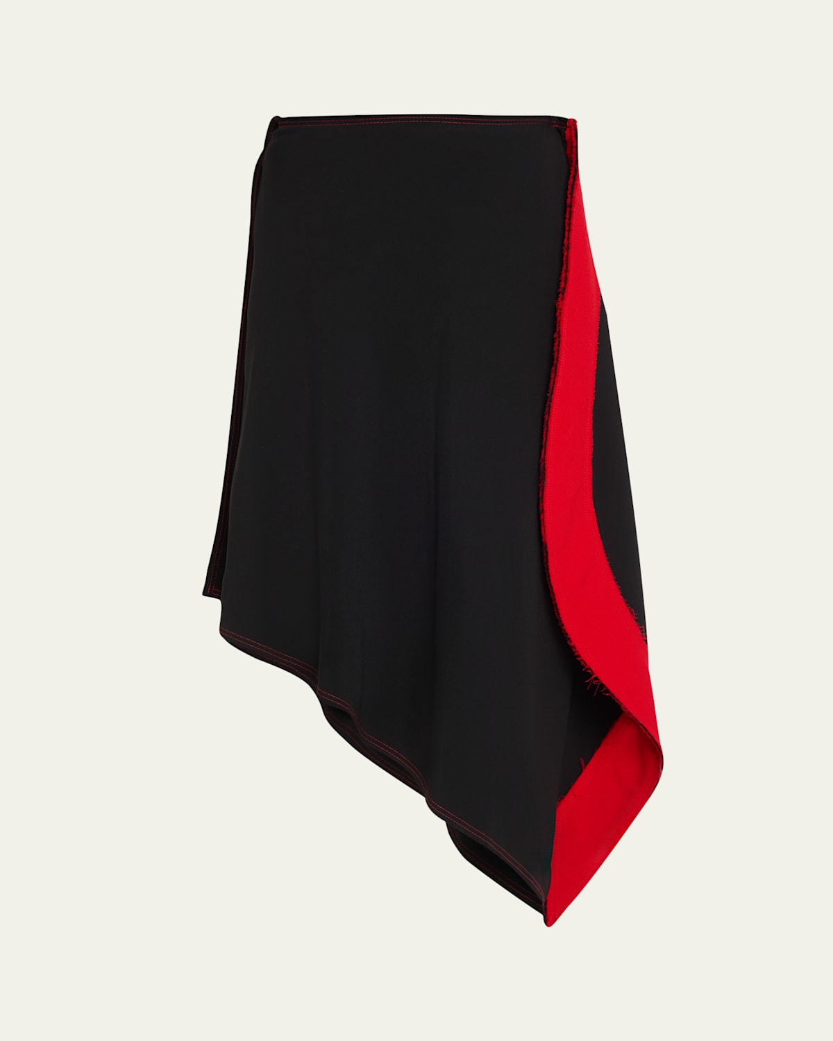Asymmetric Two-Tone Midi Skirt