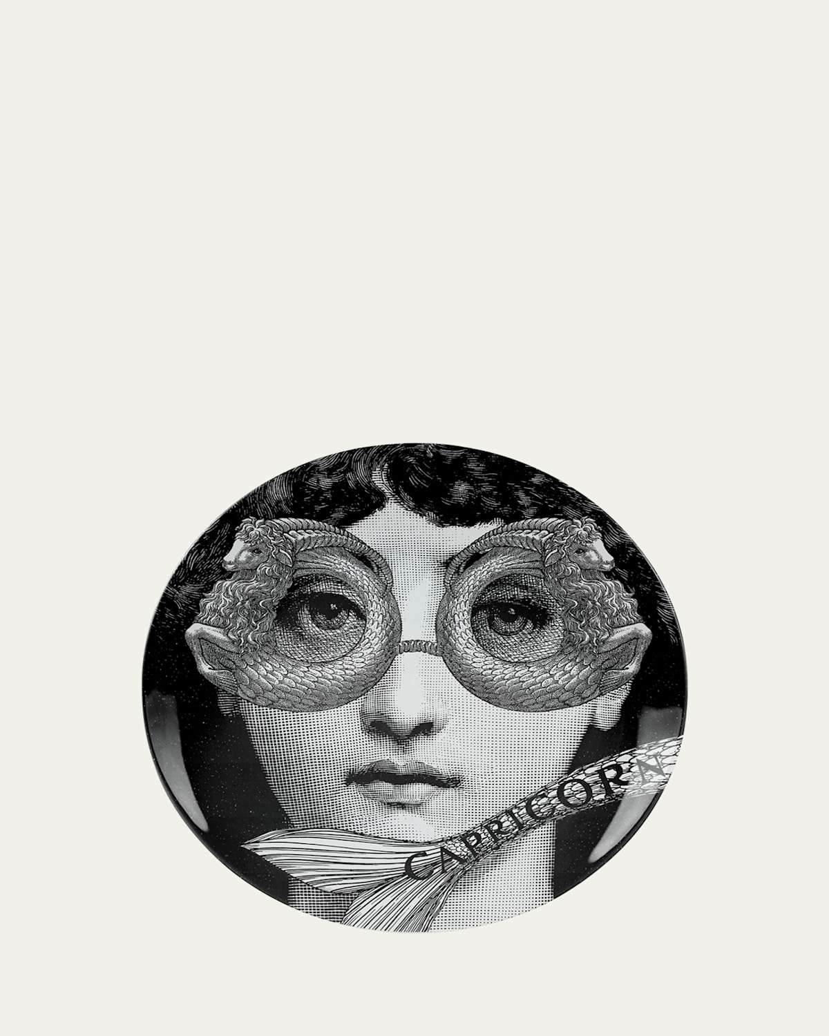 Fornasetti Tema E Variazioni N.357 Wall Plate In Blackwhite