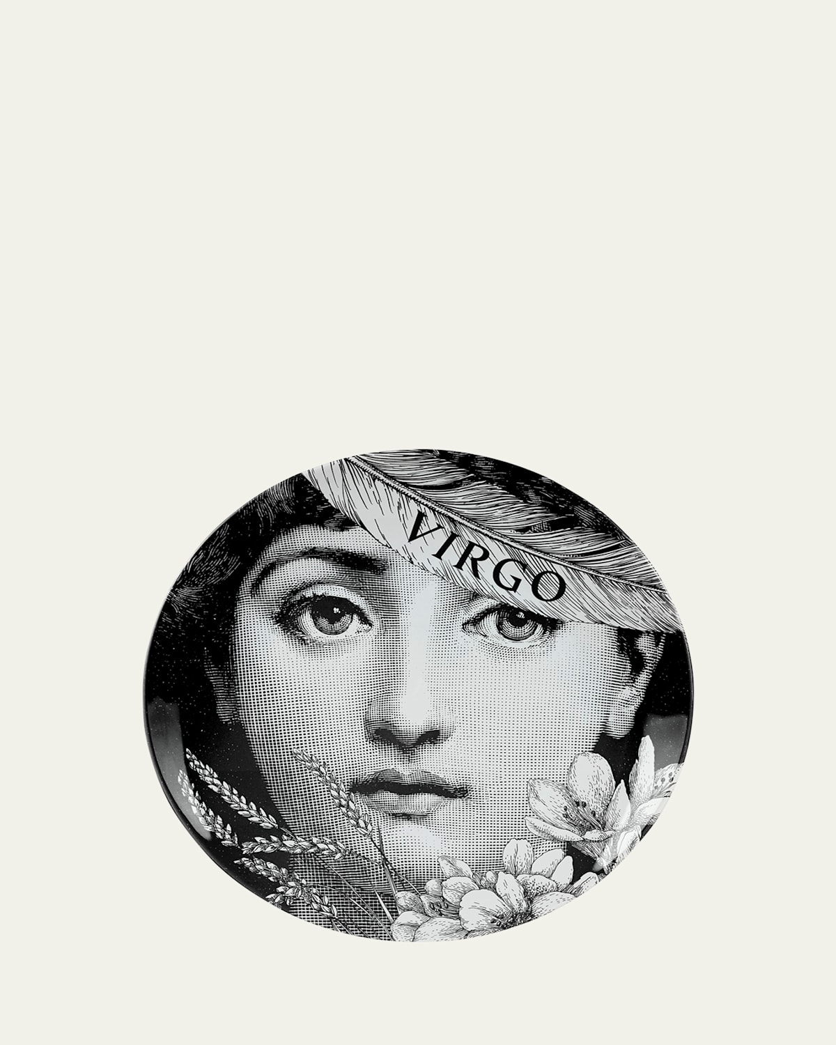 Fornasetti Tema E Variazioni N.353 Wall Plate In Blackwhite