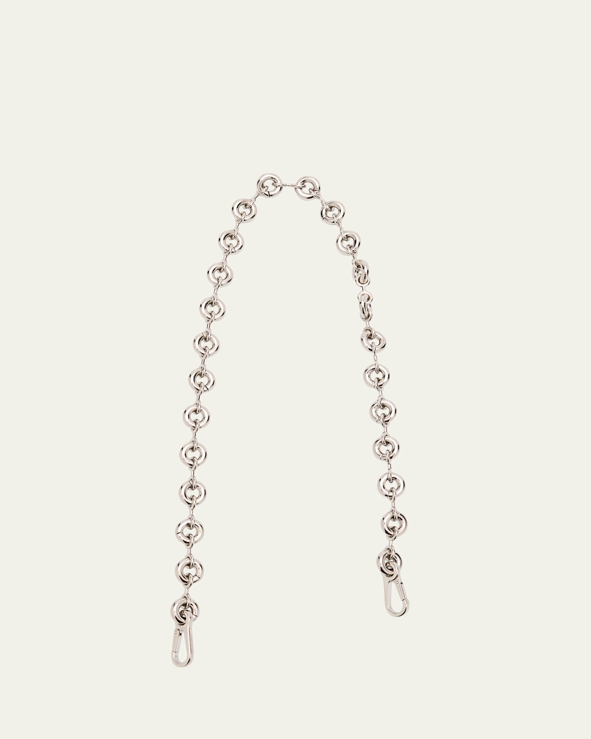 Loewe Thin Donut Shoulder Chain Strap In Silver