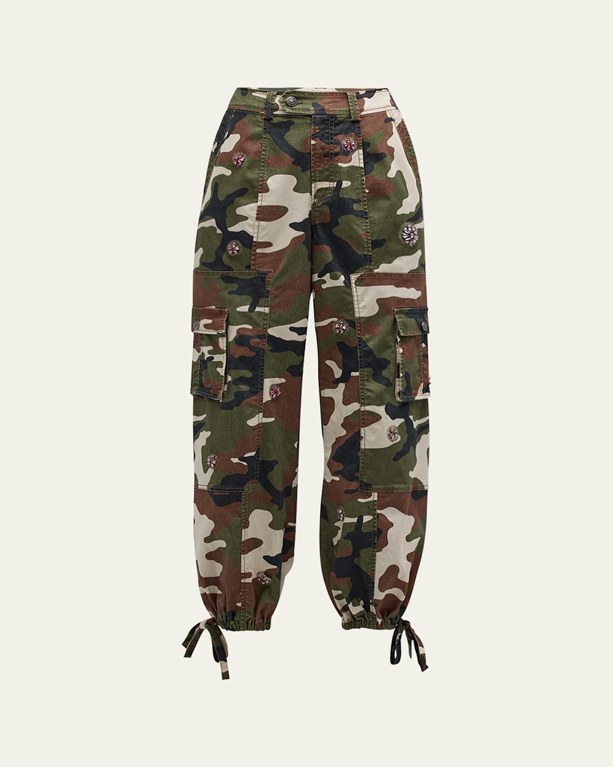 Cinq À Sept Love Camo Zola Embellished Twill Pants