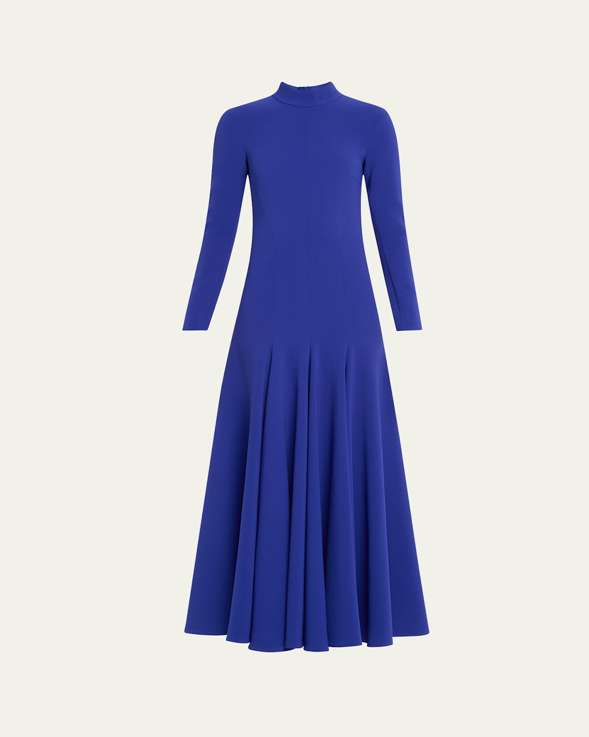 Mock Neck Slim Dress with Sweep