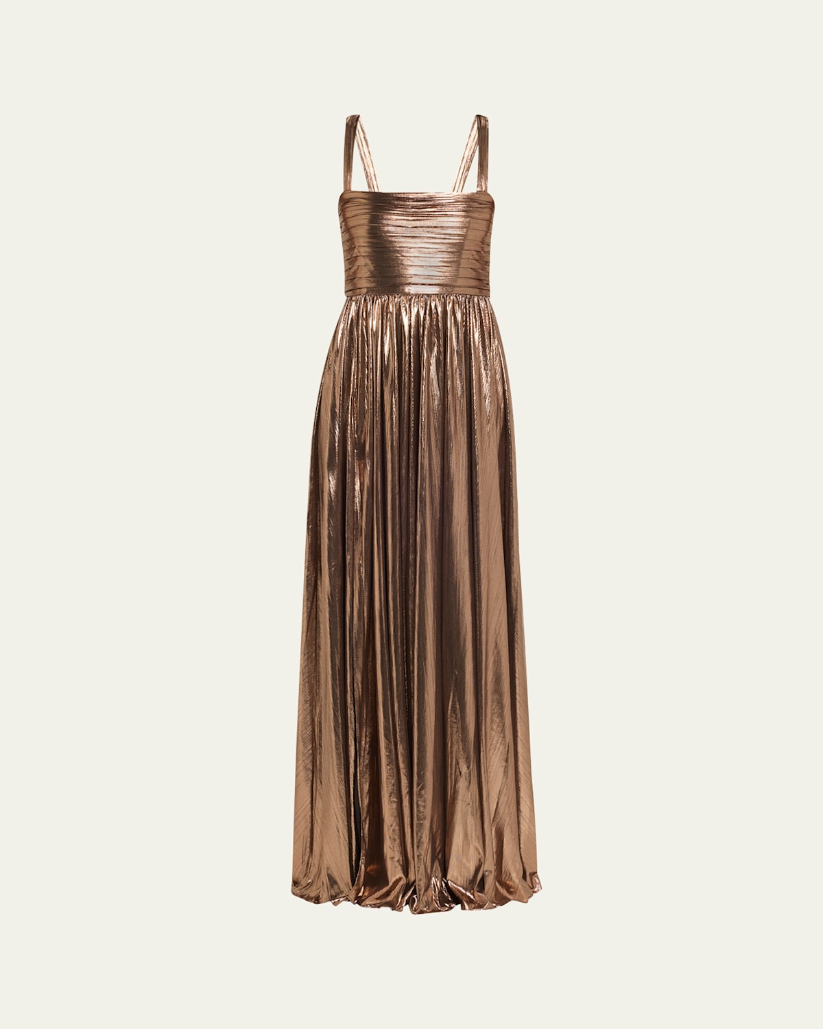 Retroféte Iris Metallic Maxi Dress In Metallic Bronze