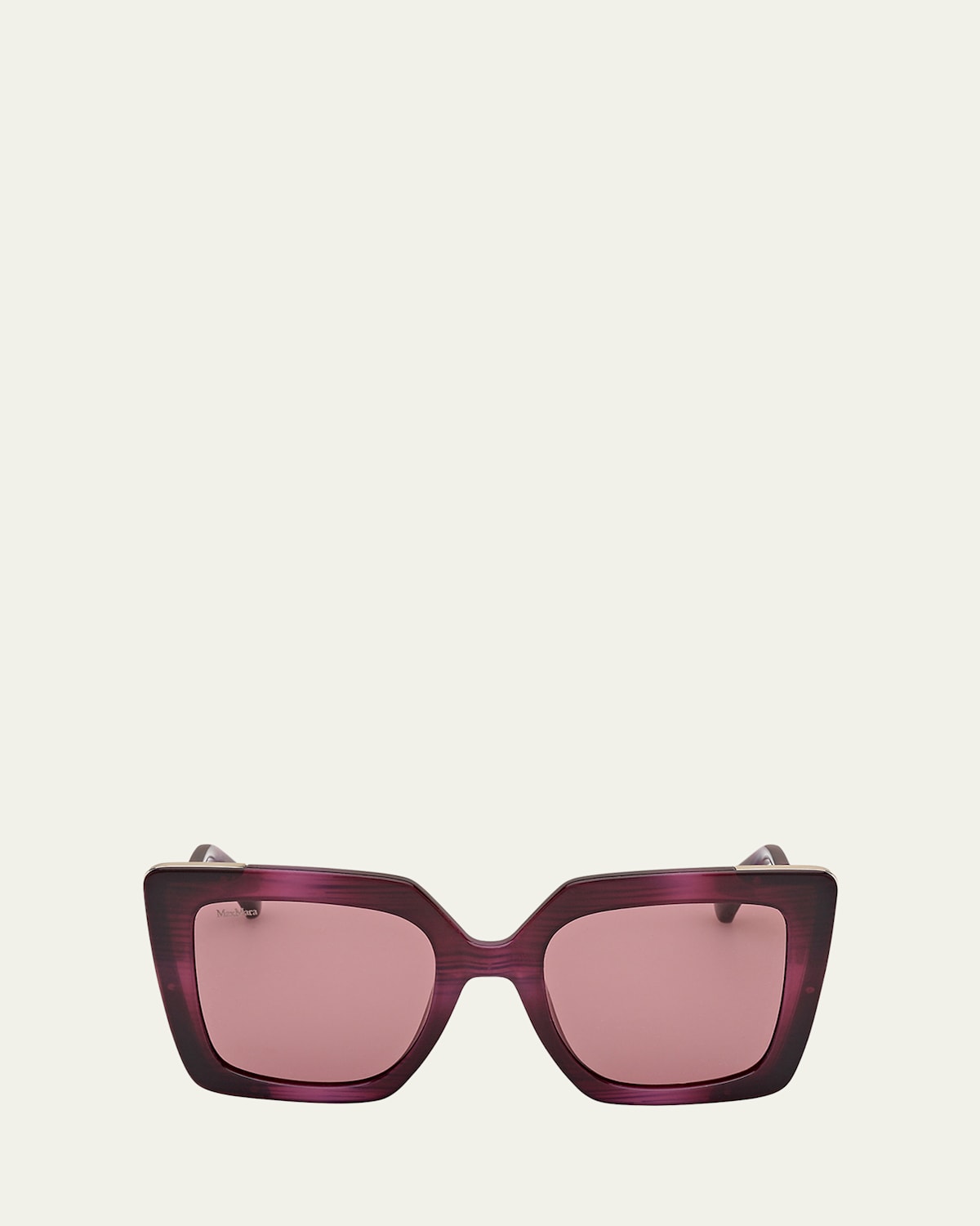 Max Mara Women's Design 4 Cat-eye Violet Horn Gradient Injected And Gold-tone Sunglasses In Violet Gradient Blue