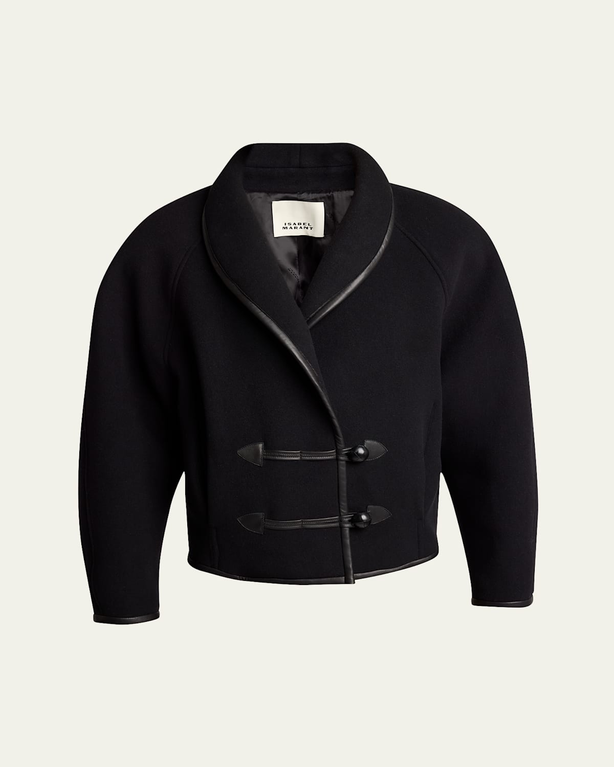 Isabel Marant Short Long-sleeved Wool Coat In Black