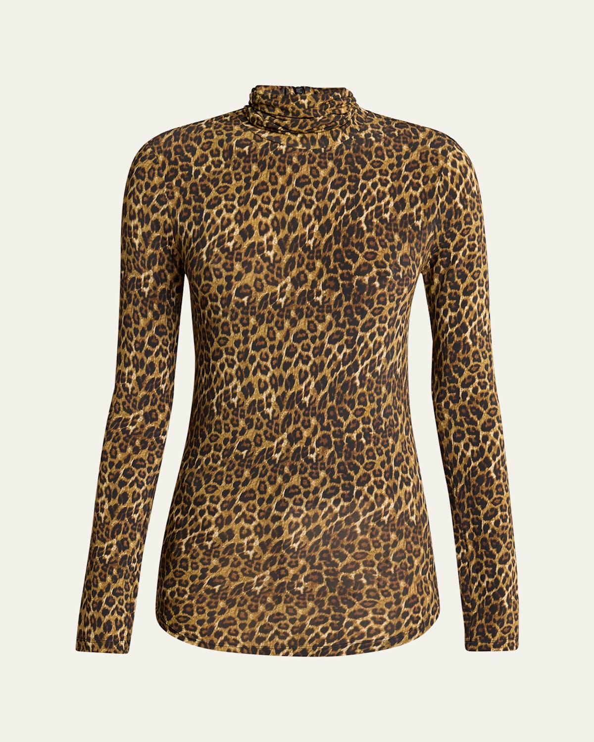 Isabel Marant Joyela Leopard-print Stretch-mesh Turtleneck Top In Leopard
