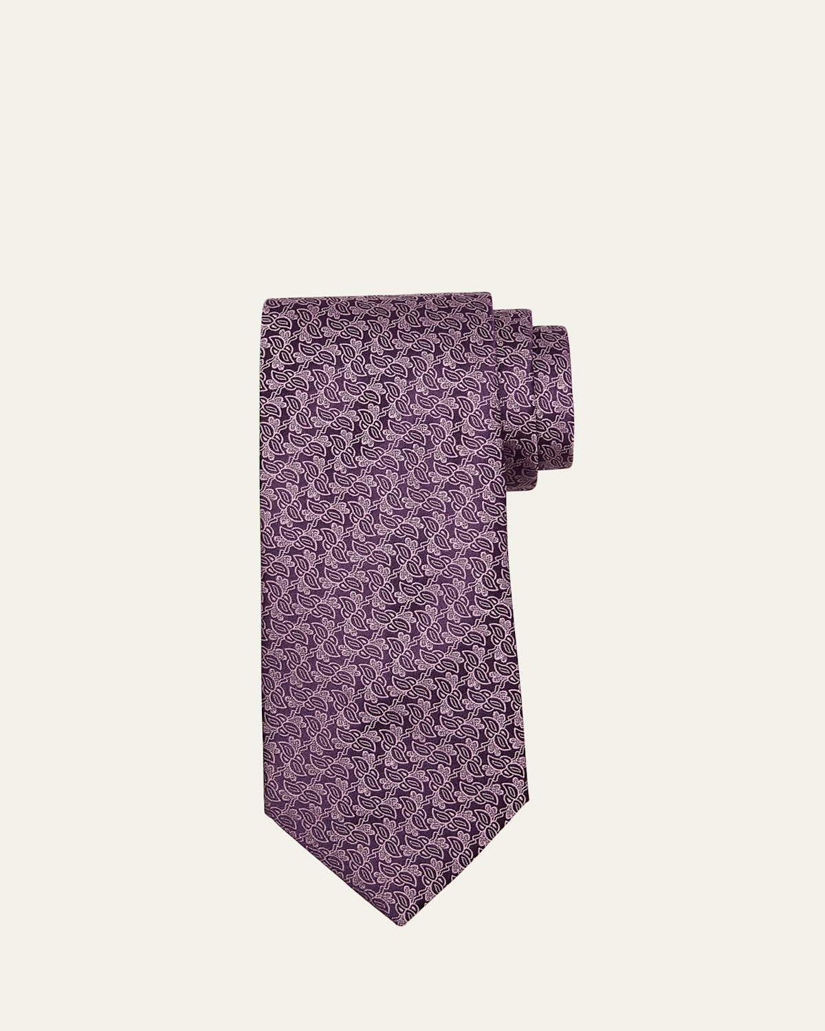 Men's Woven Leaf Jacquard Silk Tie