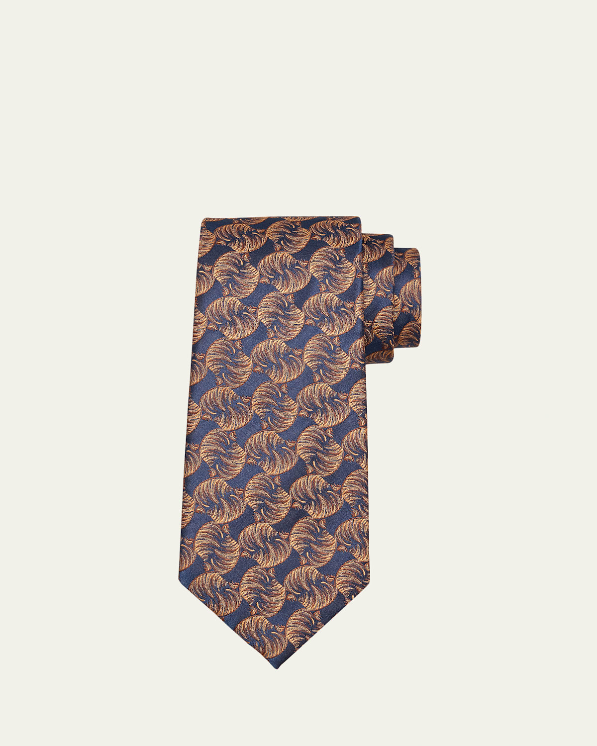 Men's Large Leaf Jacquard Silk Tie