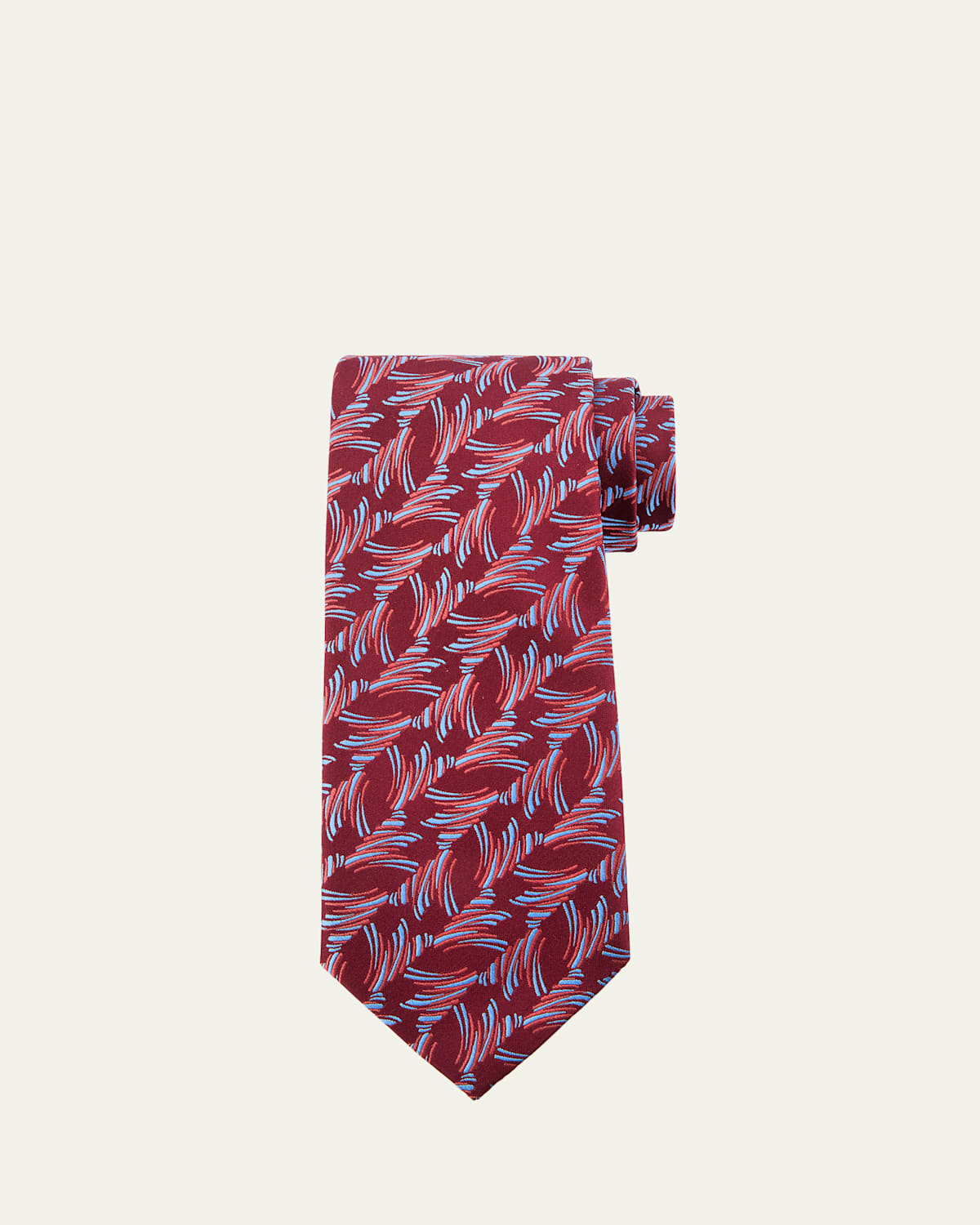 Men's Grass Line Woven Silk Tie