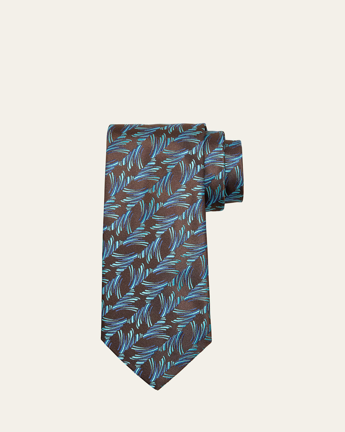 Men's Grass Line Woven Silk Tie