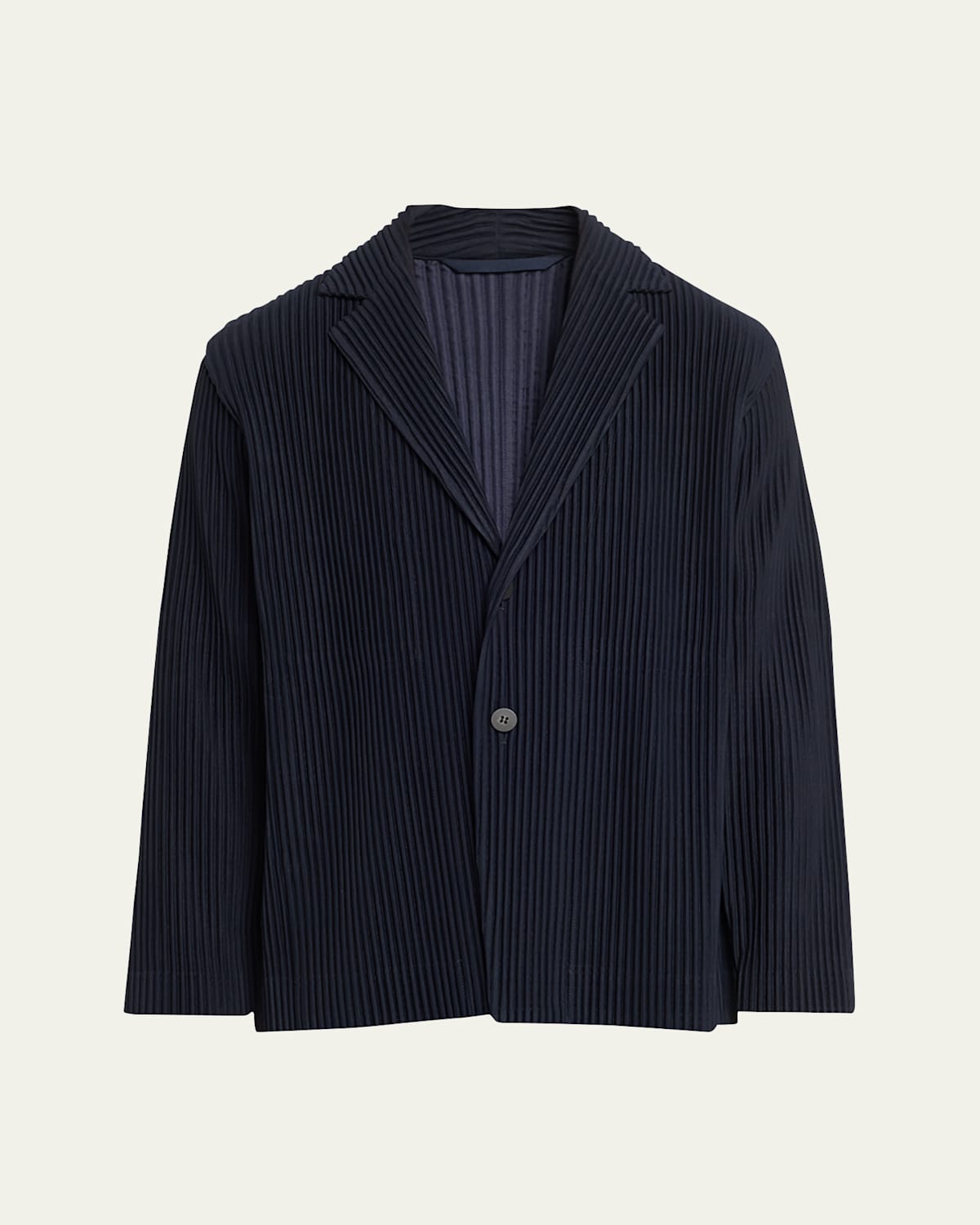 Issey Miyake Men's Pleated Polyester Sport Jacket In Navy