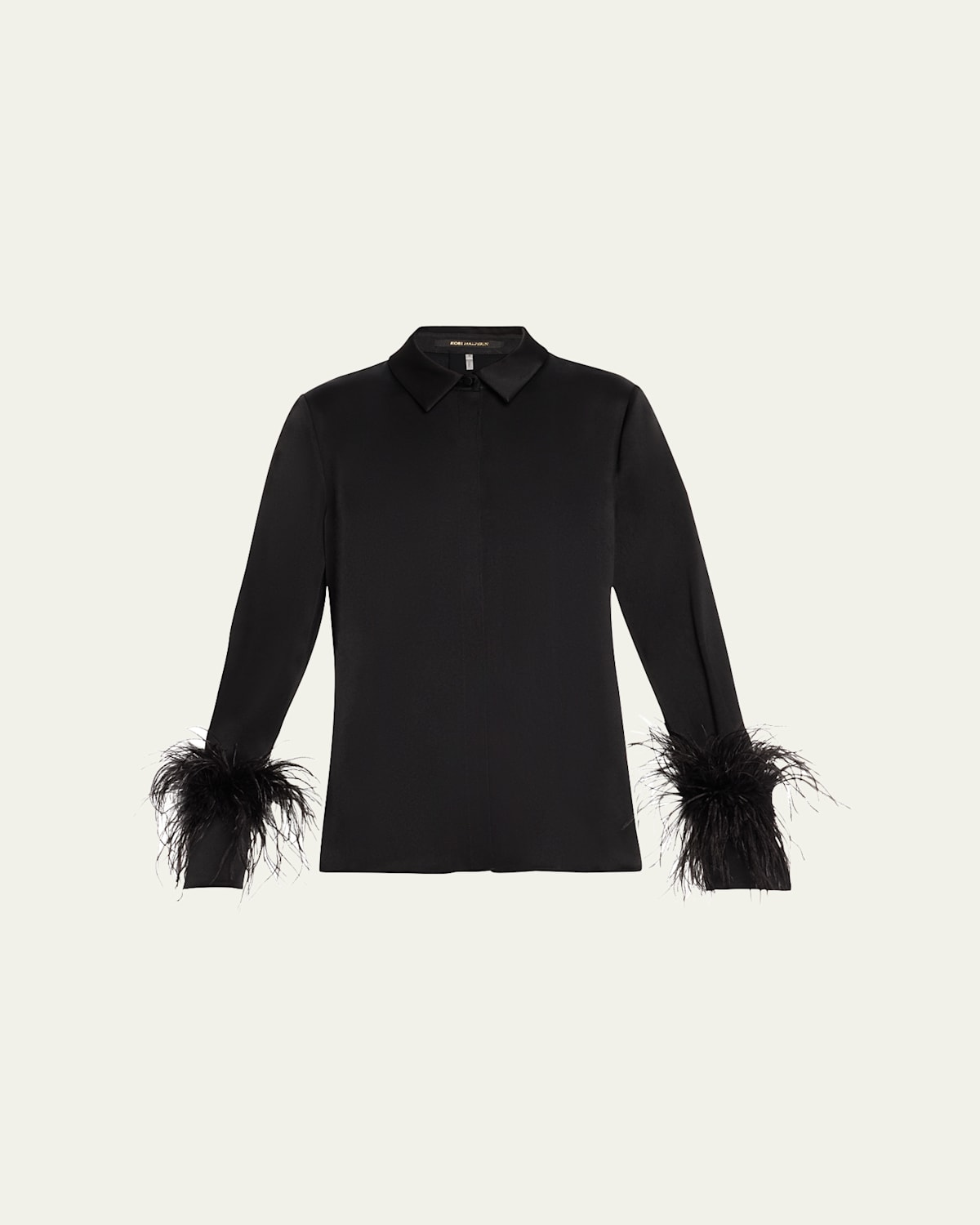Kobi Halperin Murphy Feather-trim Collared Blouse In Black