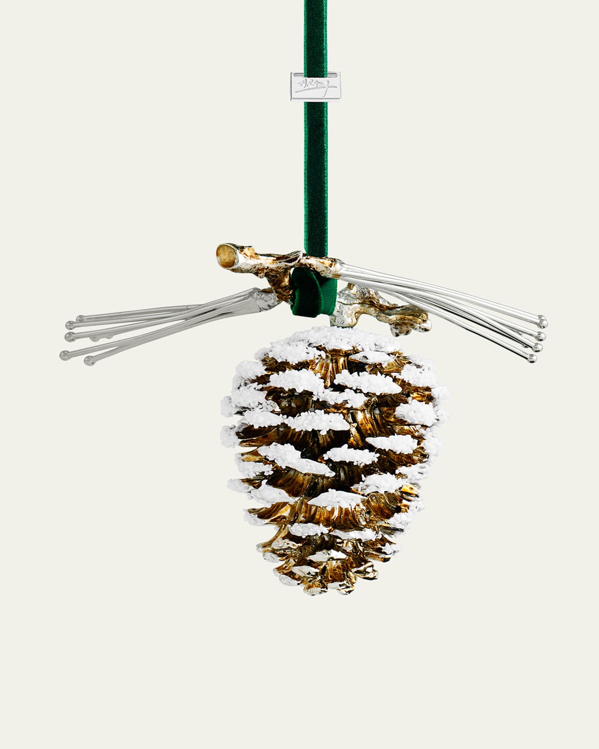Pine Cone Snowy Christmas Ornament
