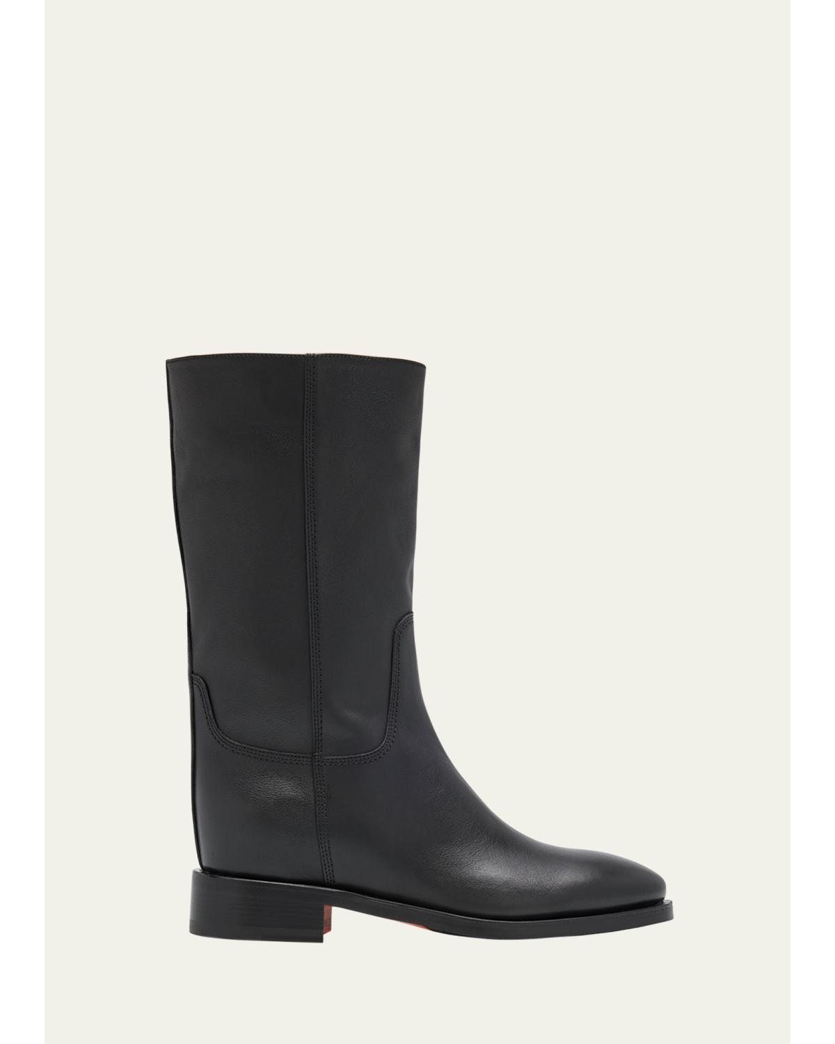 Fleeces Leather Mid Boots