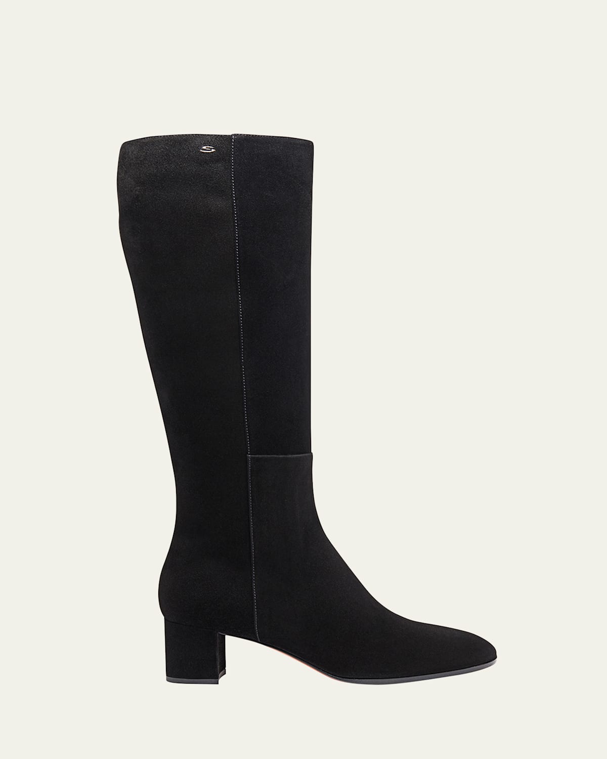 Santoni Suede Block-Heel Knee Boots | Thumbnail 4