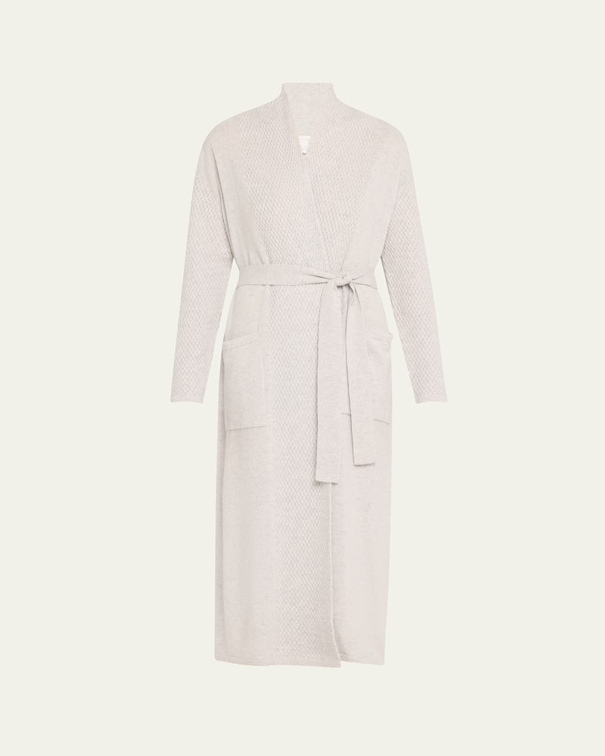 Braided-Knit Cashmere Wrap Robe