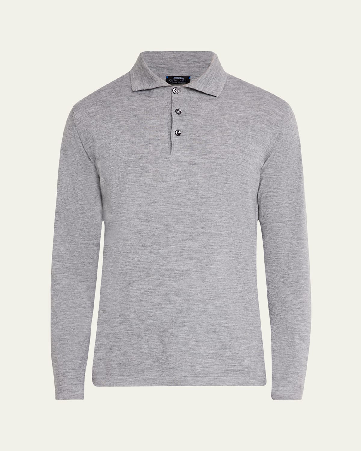 Men's Cashmere Long-Sleeve Polo Sweater
