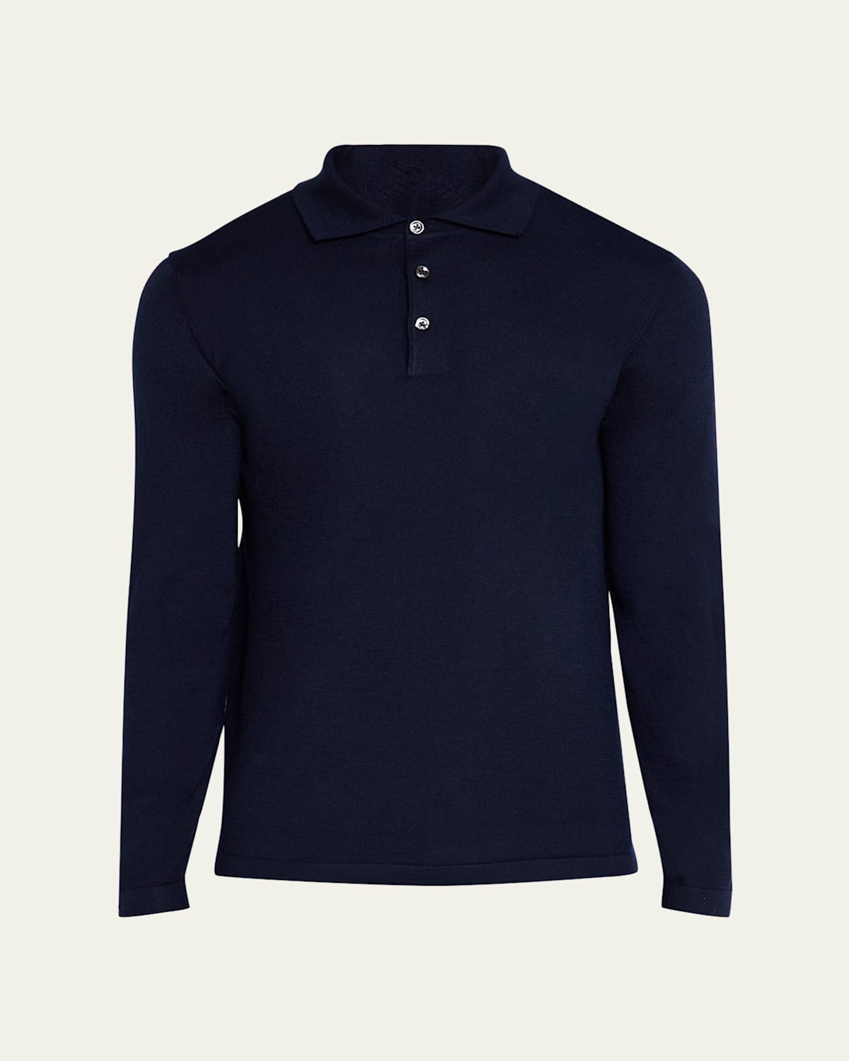 Men's Cashmere Long-Sleeve Polo Sweater