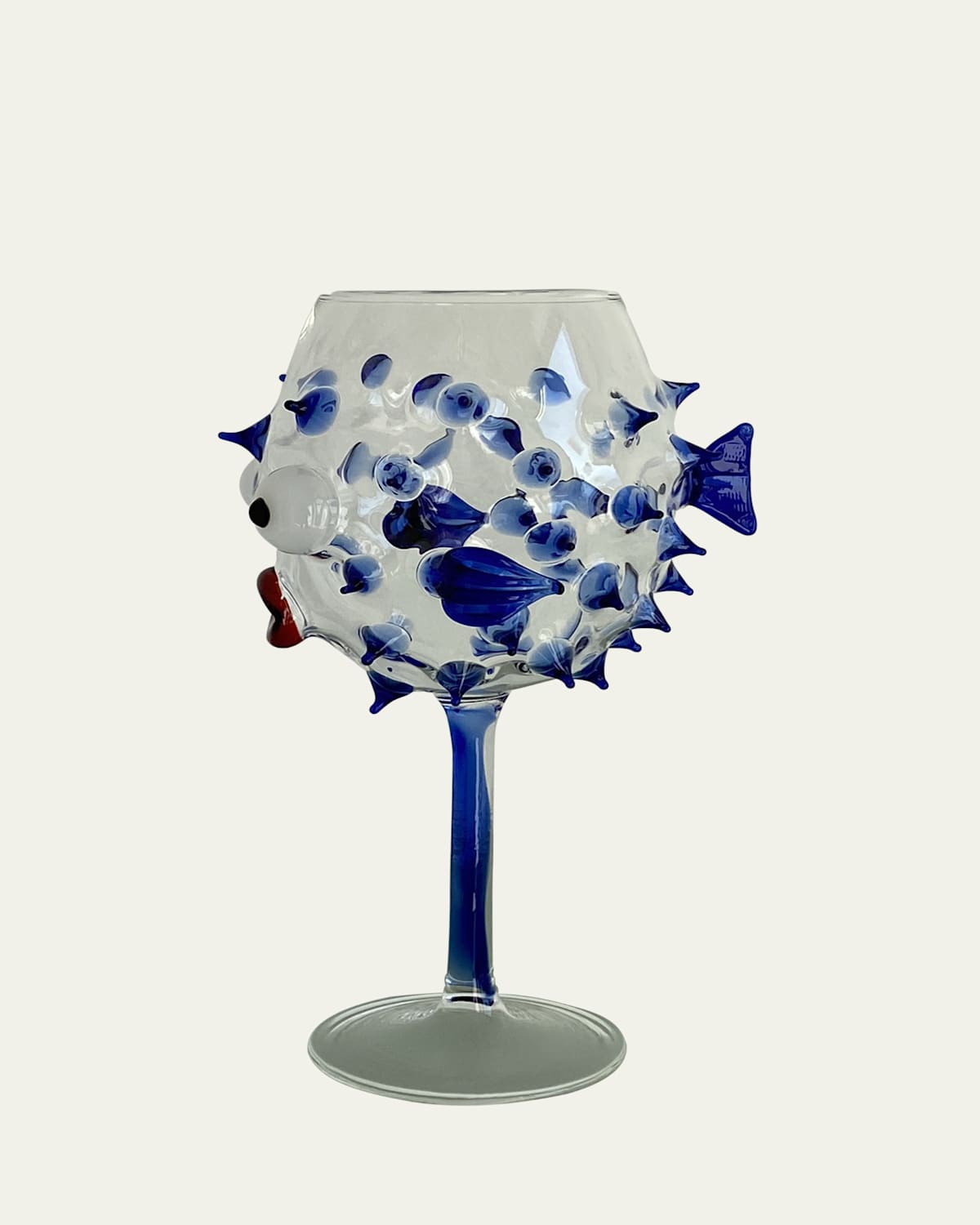 Pufferfish Wine Goblet, Blue