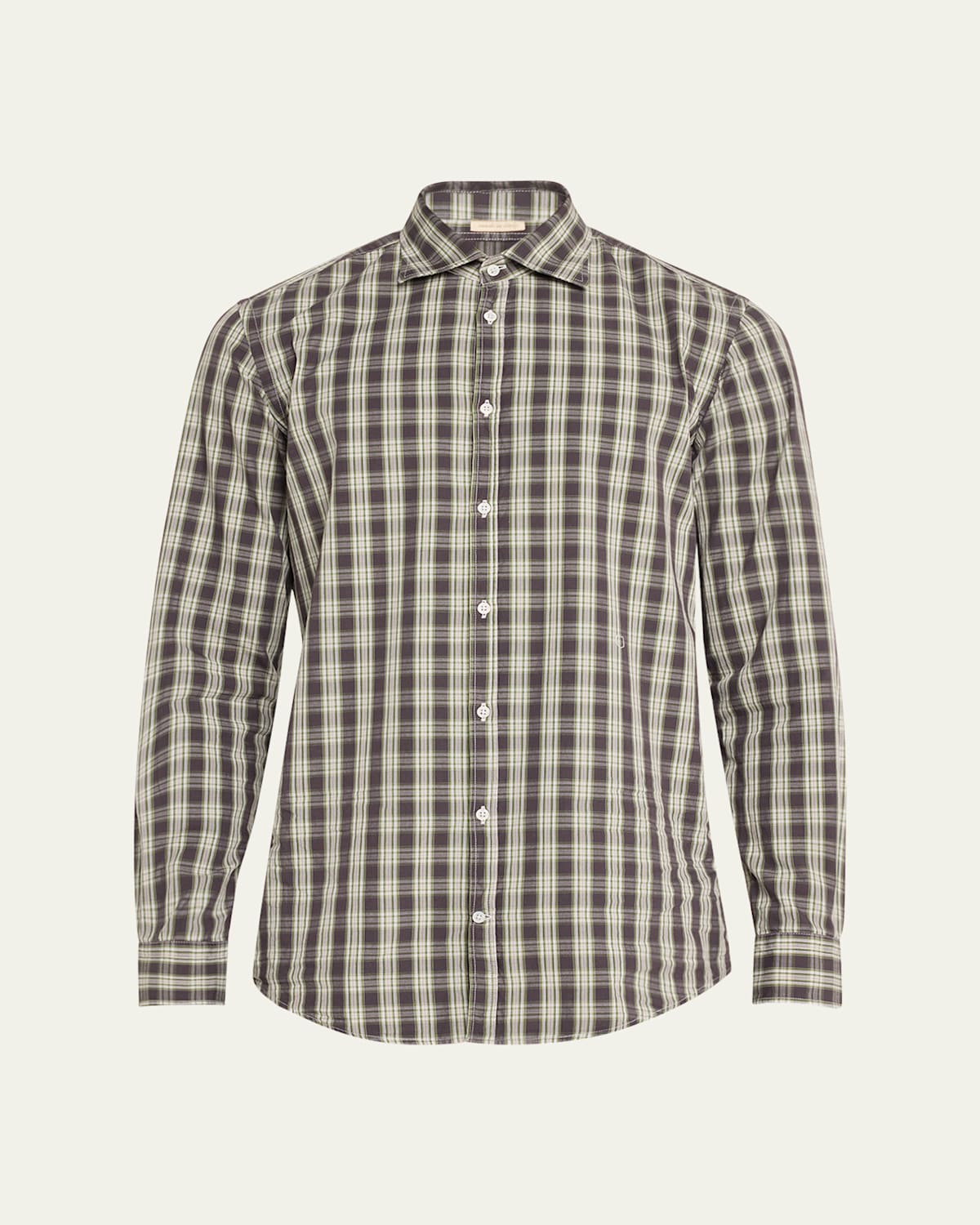 Men's Cotton Plaid Casual Button-Down Shirt