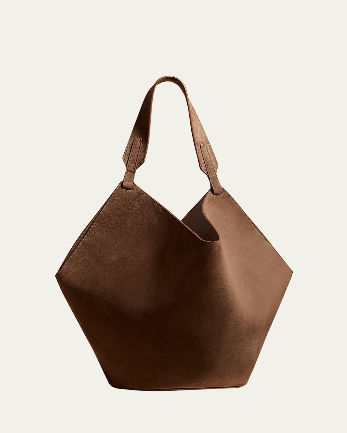 Khaite Lotus Medium Calfskin Suede Tote Bag In Cedar