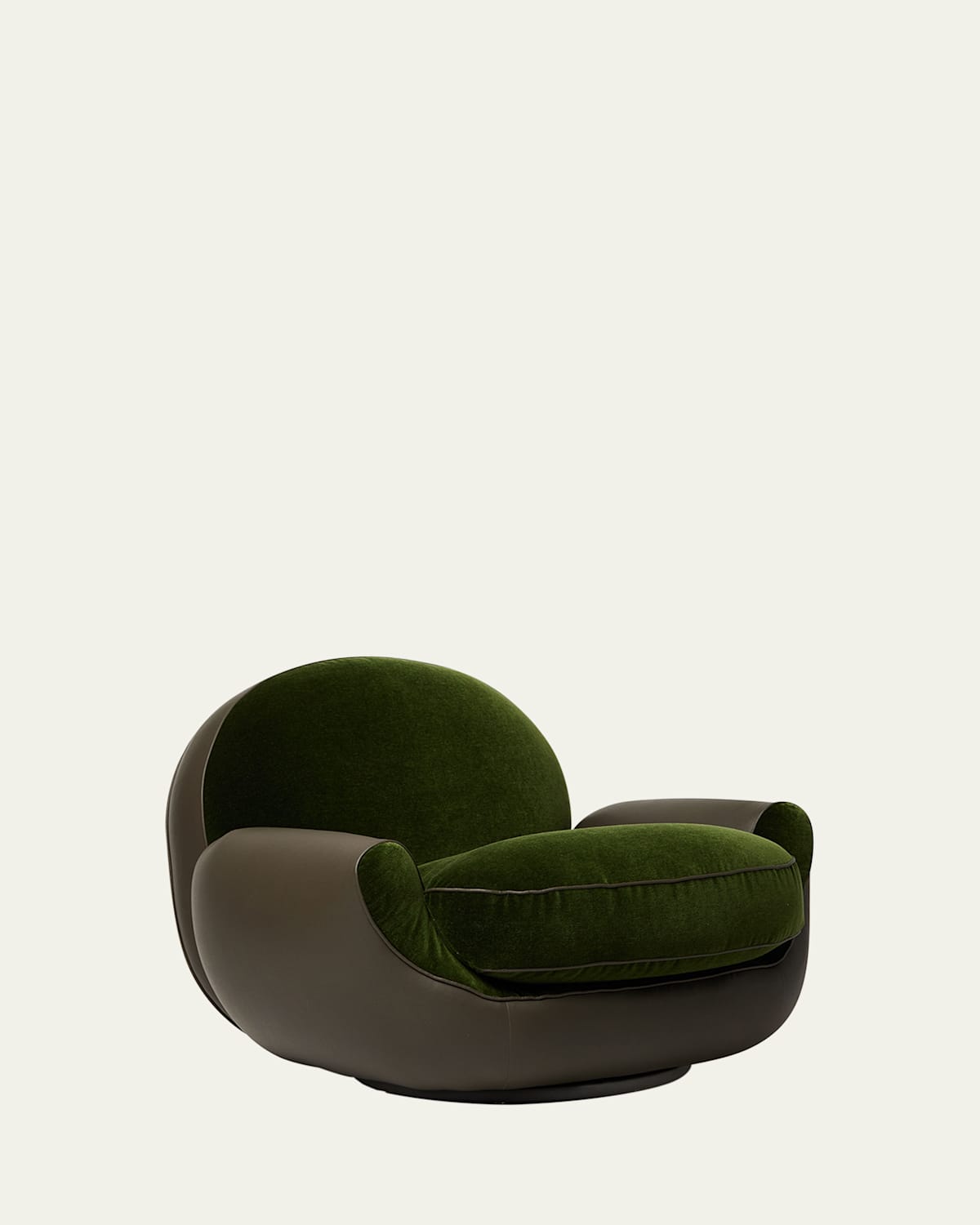 x Widell + Boschetti Laurent Velvet & Faux Leather Chair by Christina Boschetti