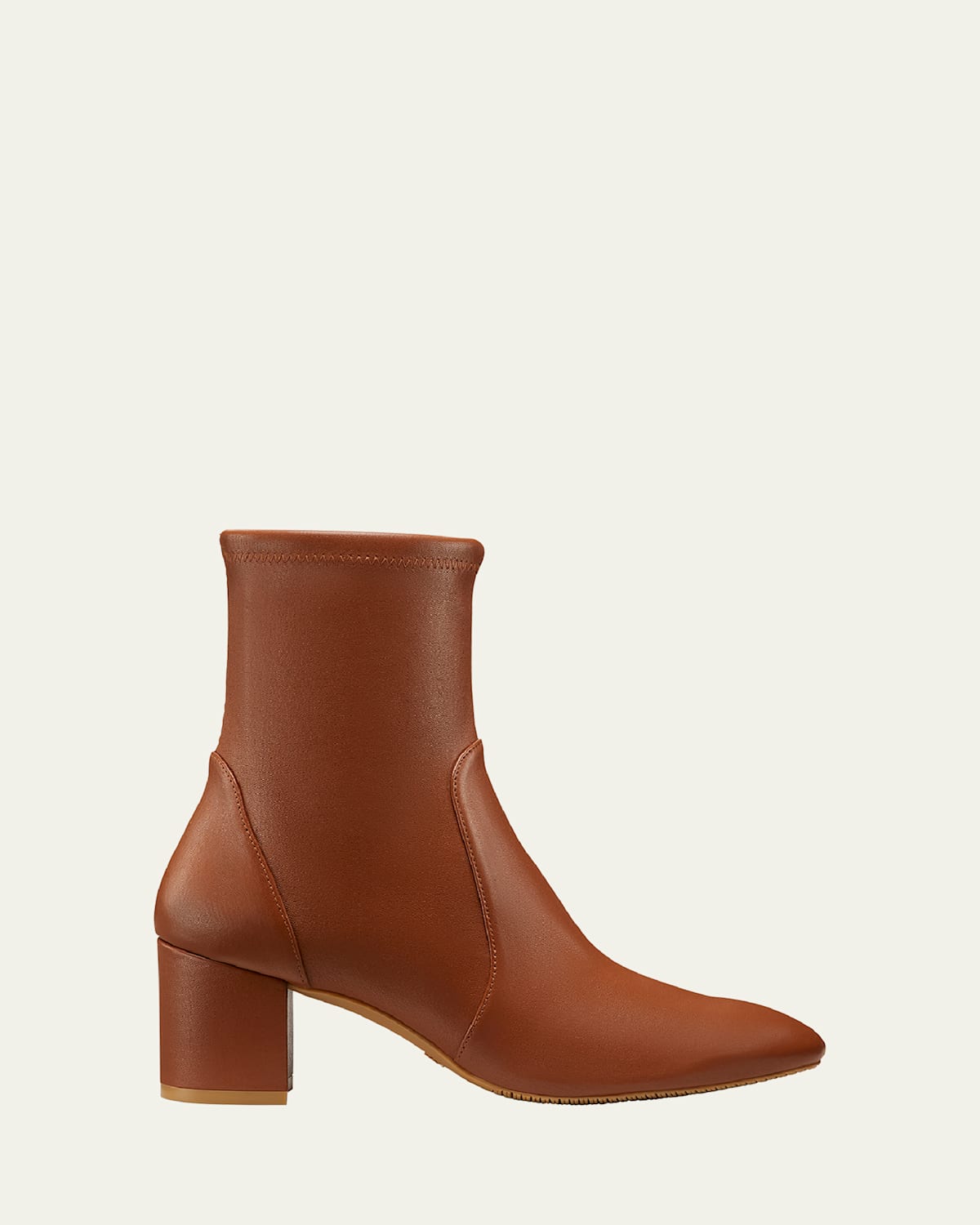 Stuart Weitzman Yuliana Stretch Leather Booties In Briddle Brown
