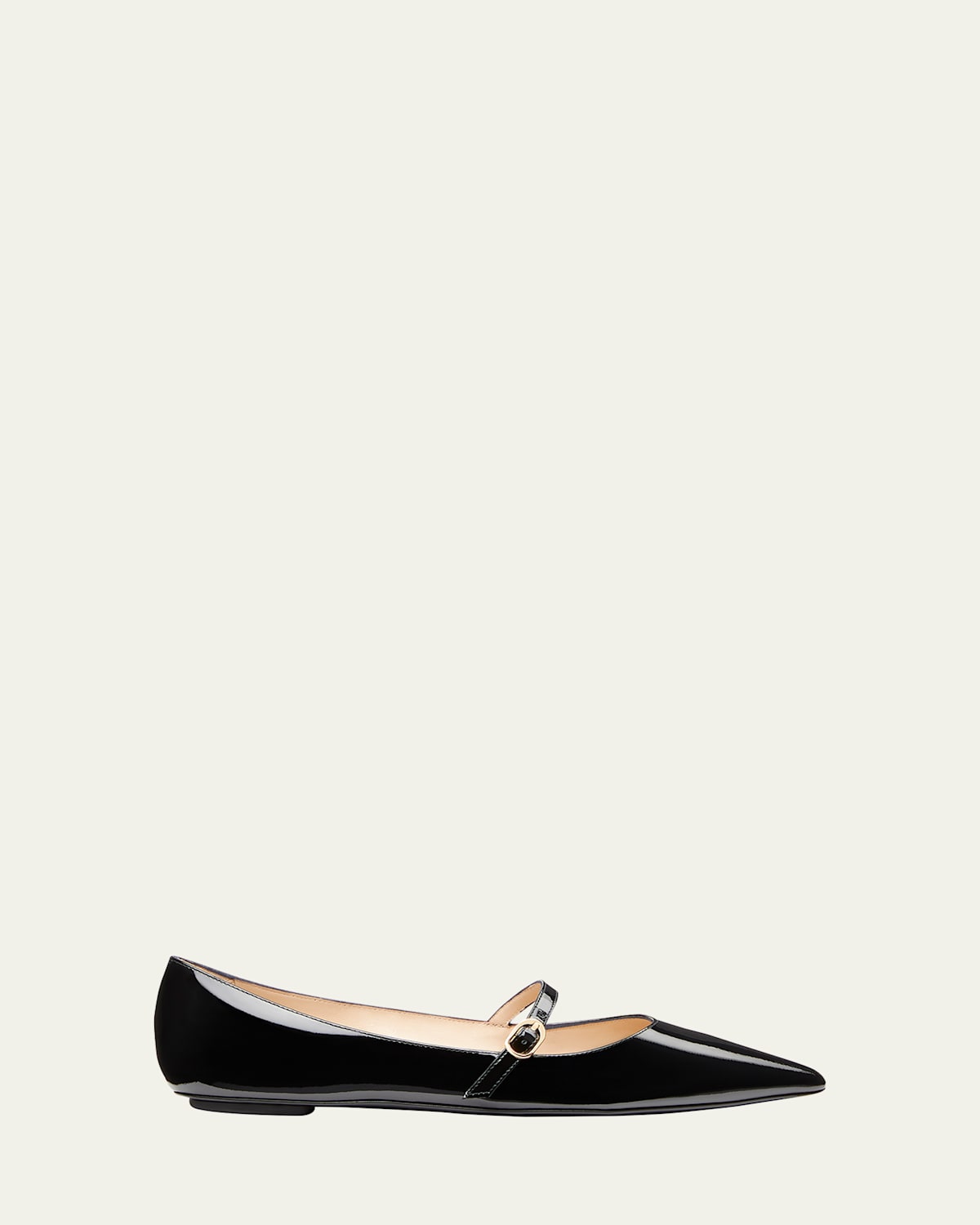 Shop Stuart Weitzman Emilia Patent Mary Jane Ballerina Flats In Black