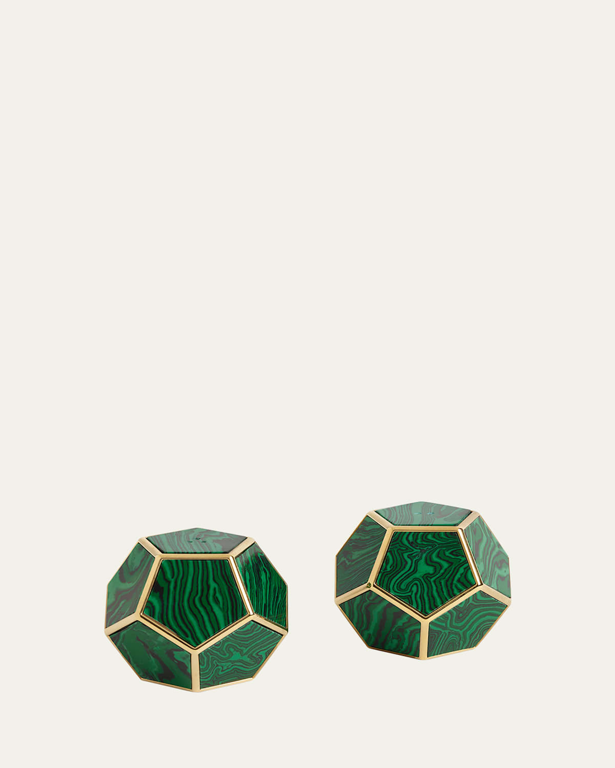 L'objet Malachite Pentagon Spice Jewels, Set Of 2 In Green