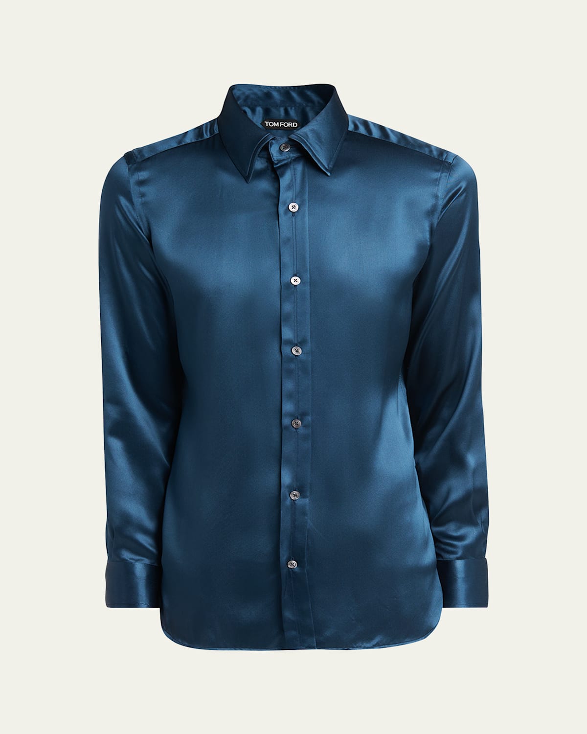 Tom Ford Men's Silk Charmeuse Slim-fit Dress Shirt In Indigo