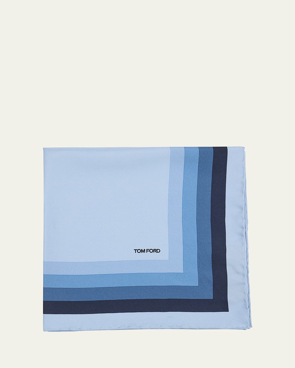 Tom Ford Concentric Frame Mulberry Silk Pocket Square In Blue Multicolor