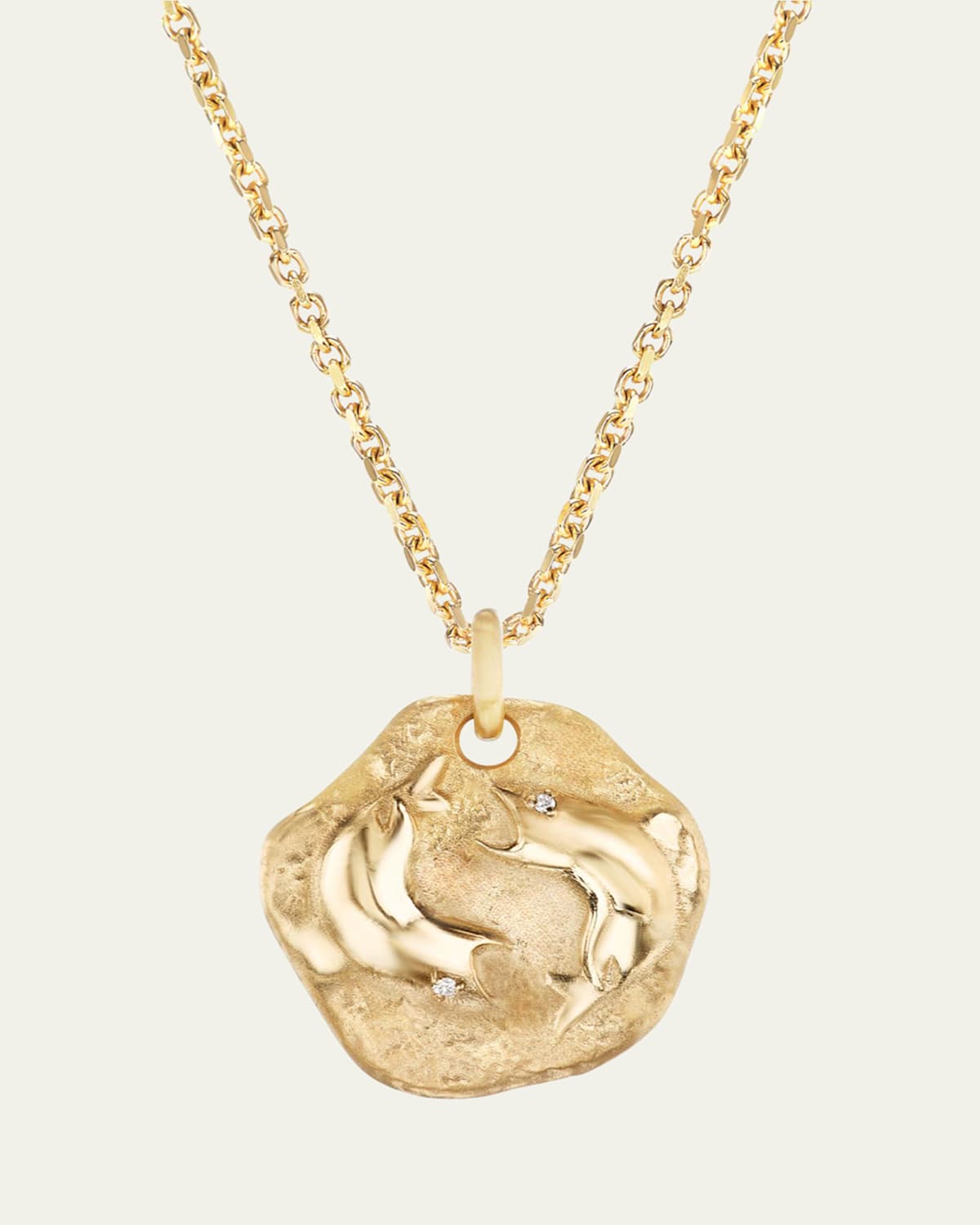 18K Yellow Gold Mini Diamond Zodiac Pendant Necklace